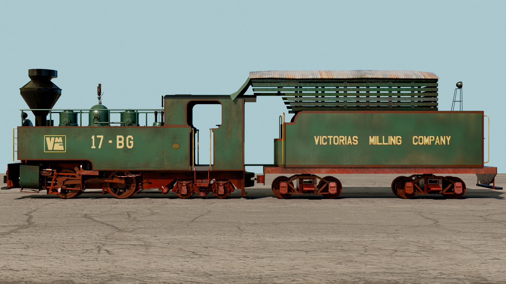 KCR 0-4-4T WG Bagnall loco Low-poly 3D model_6