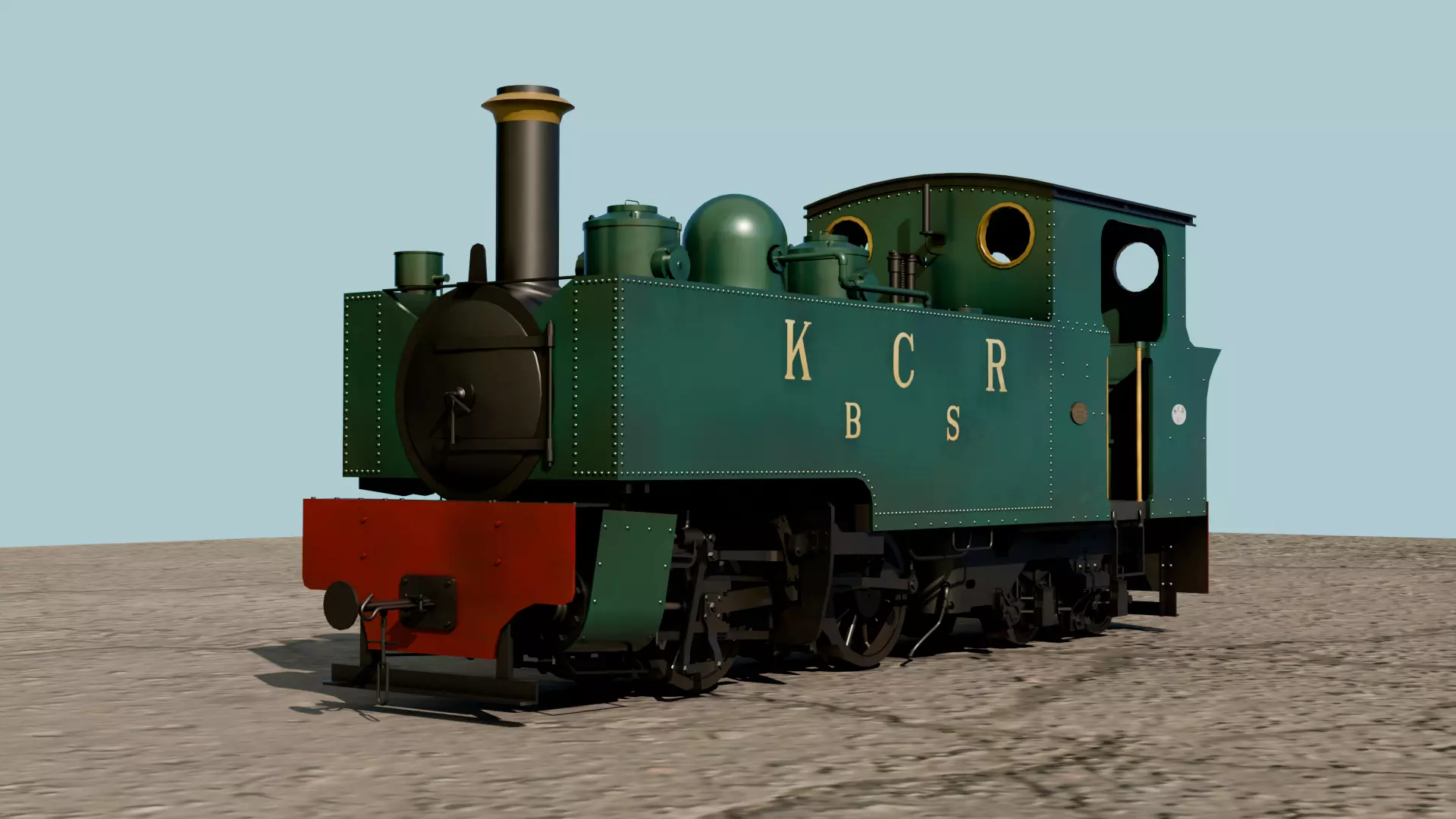 KCR 0-4-4T WG Bagnall loco Low-poly 3D model_0