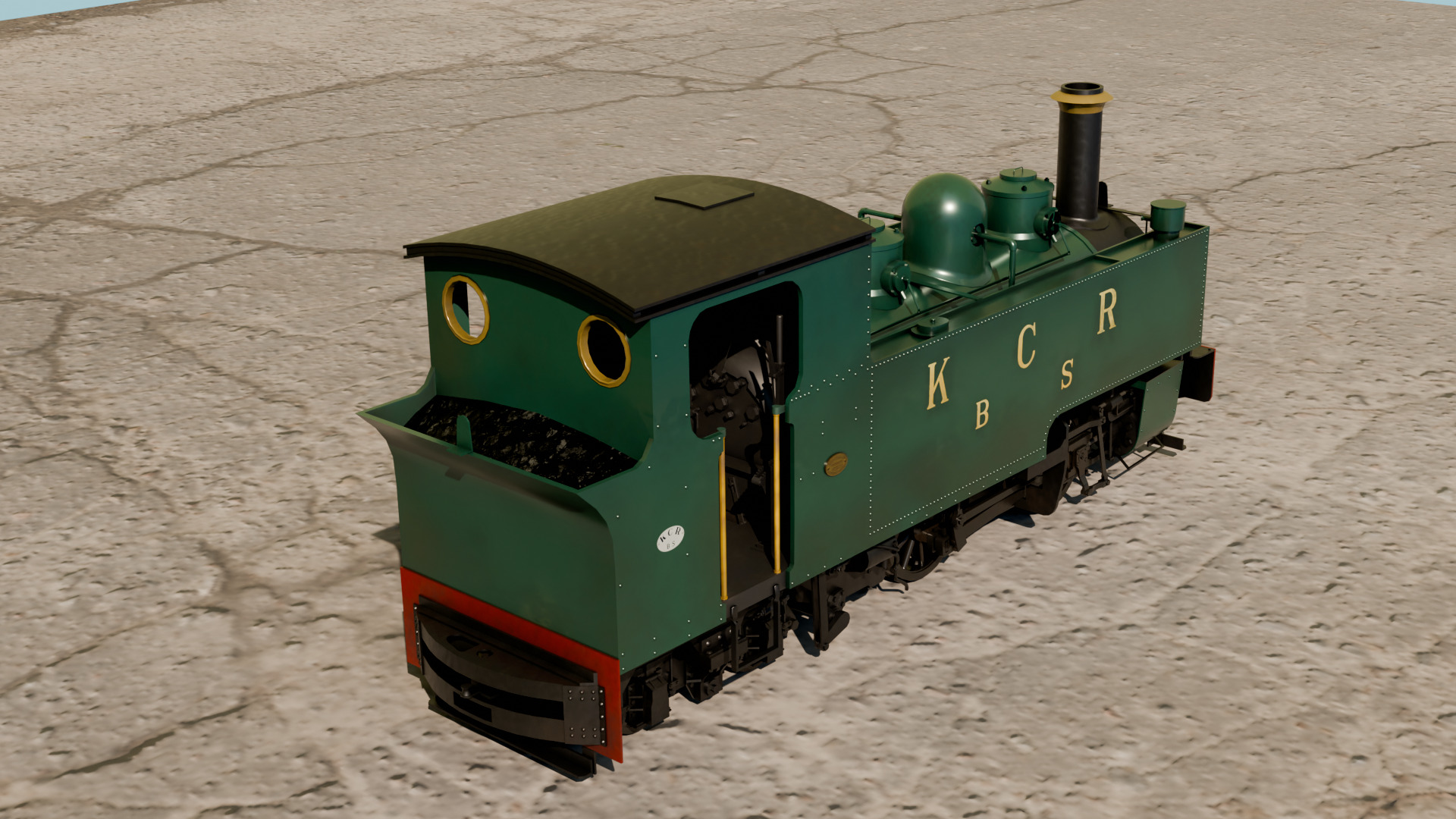 KCR 0-4-4T WG Bagnall loco Low-poly 3D model_3