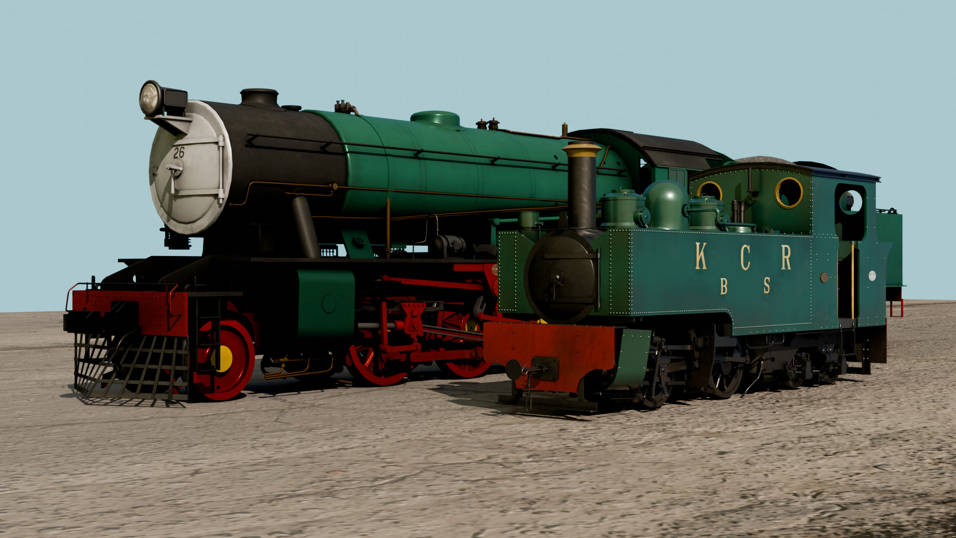KCR 0-4-4T WG Bagnall loco Low-poly 3D model_10