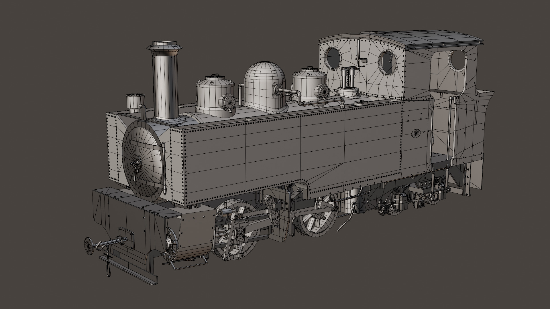 KCR 0-4-4T WG Bagnall loco Low-poly 3D model_11