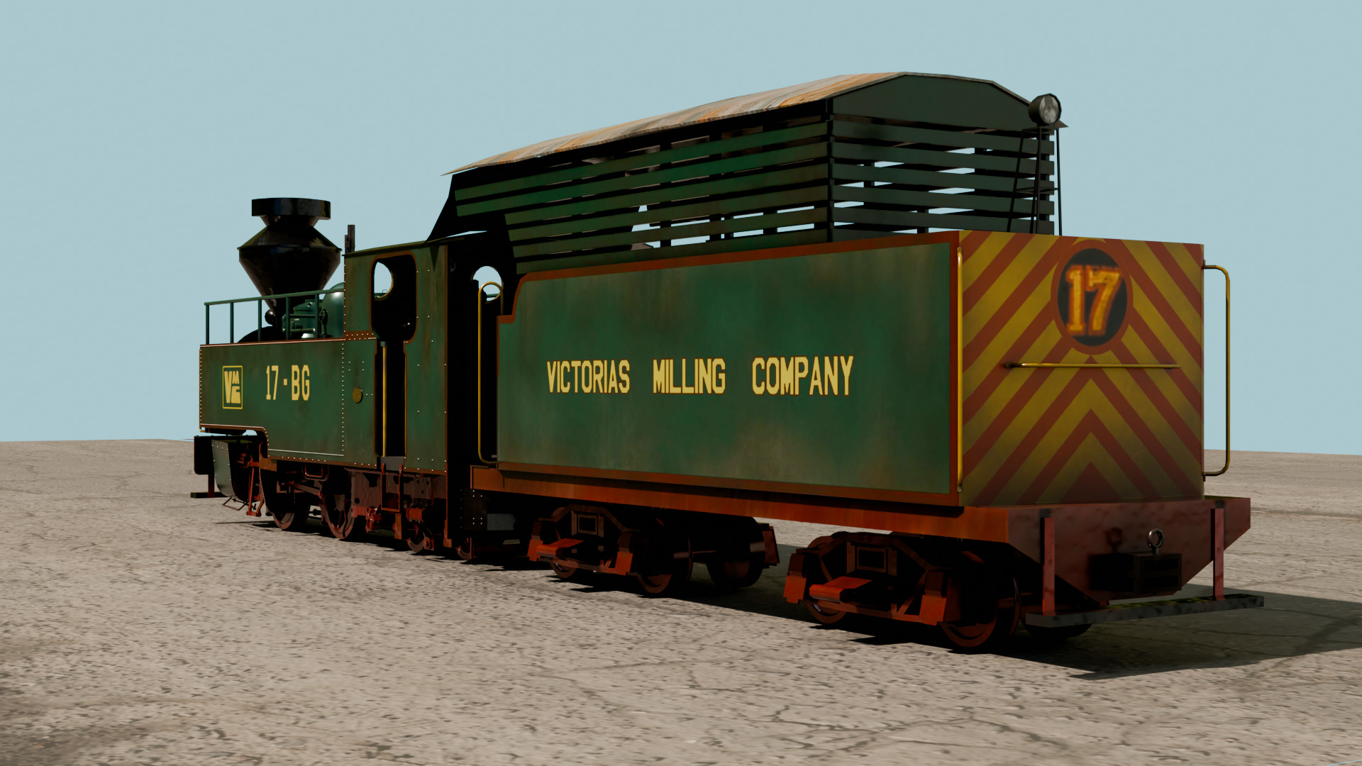KCR 0-4-4T WG Bagnall loco Low-poly 3D model_7