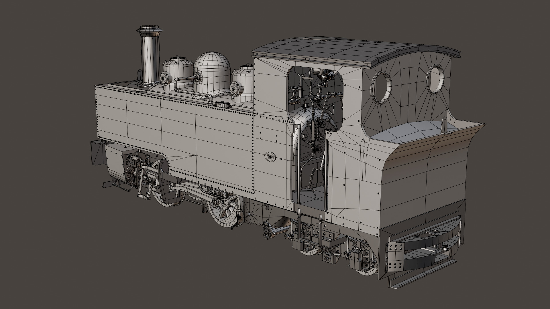 KCR 0-4-4T WG Bagnall loco Low-poly 3D model_12