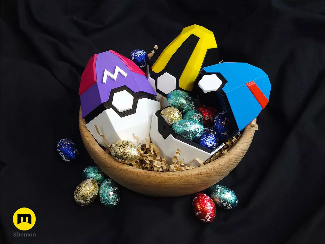 Pokeball Easter Egg Festive Box Free 3D print model