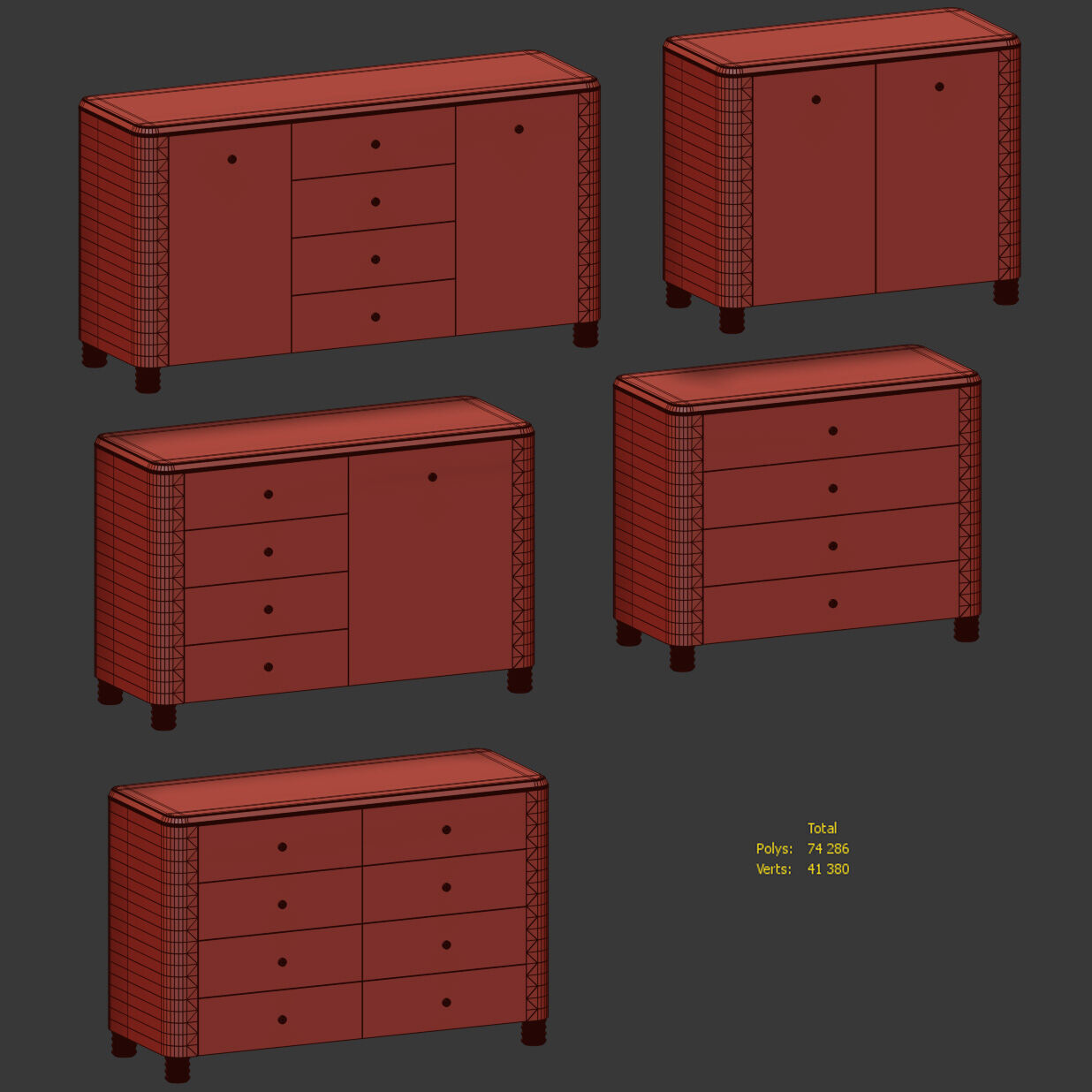 Anuel Sideboard Chests of Drawers by Soho Home 3D model_5