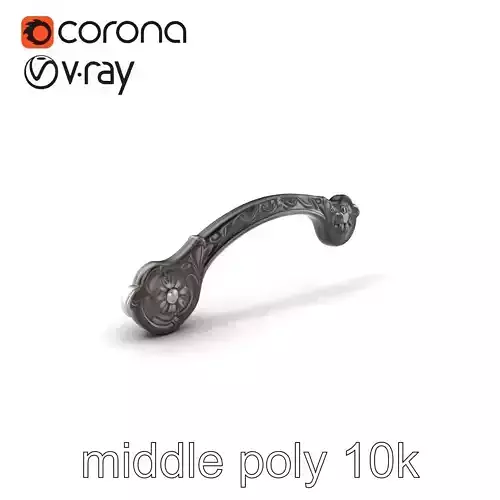 Vintage Iron Handle Engraved Design model pack Low-poly 3D model