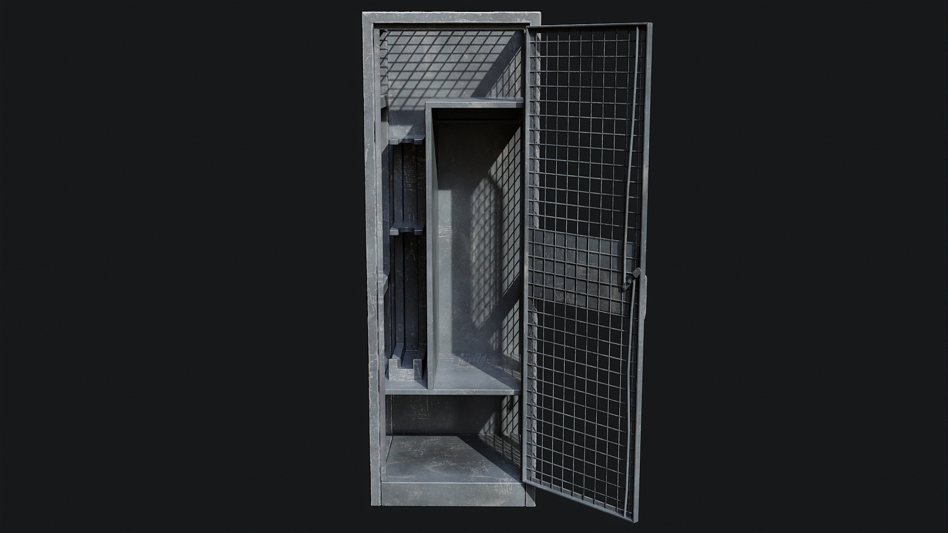 Small Military Storage Locker - Game Ready PBR Low-poly 3D model_3