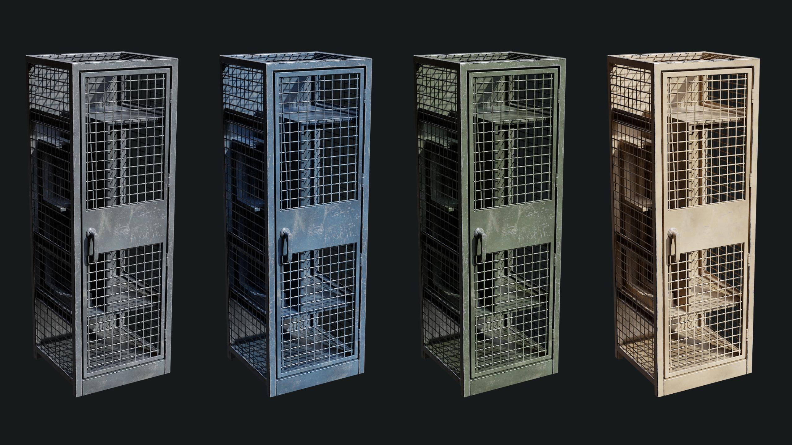 Small Military Storage Locker - Game Ready PBR Low-poly 3D model_5