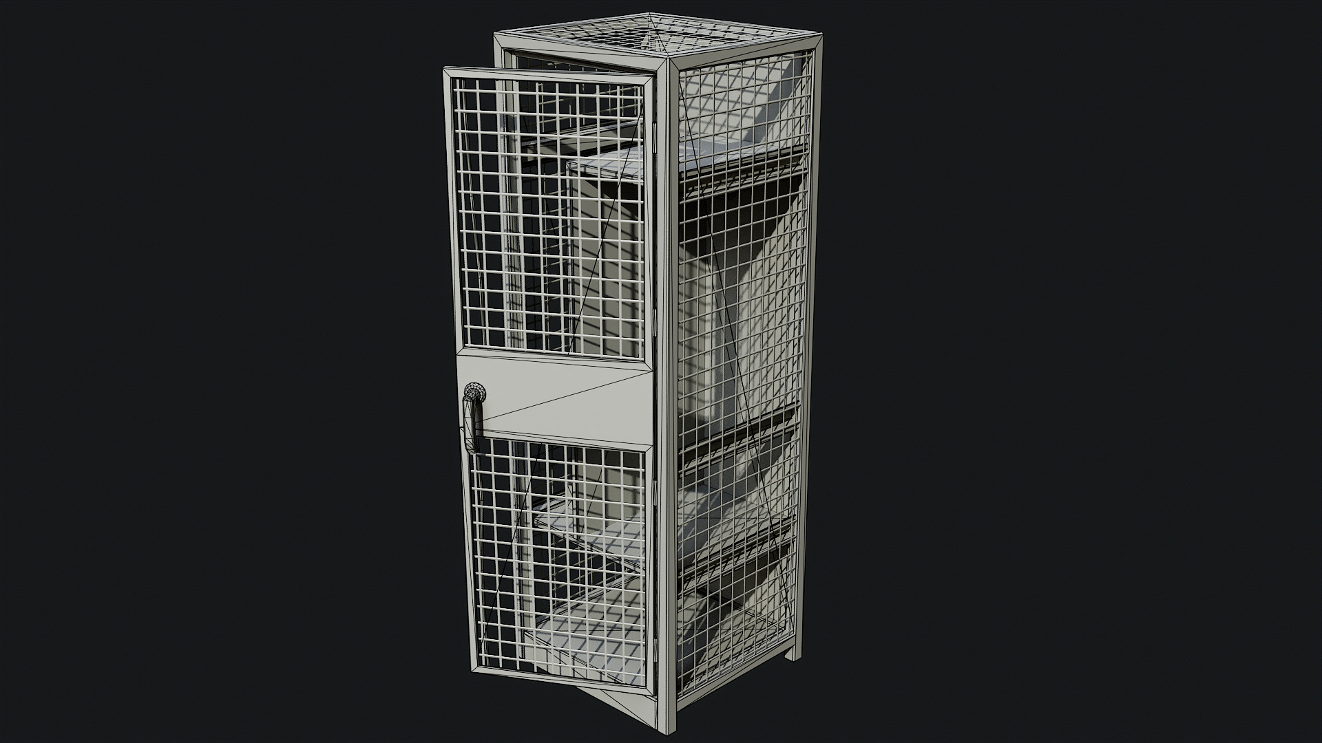 Small Military Storage Locker - Game Ready PBR Low-poly 3D model_11