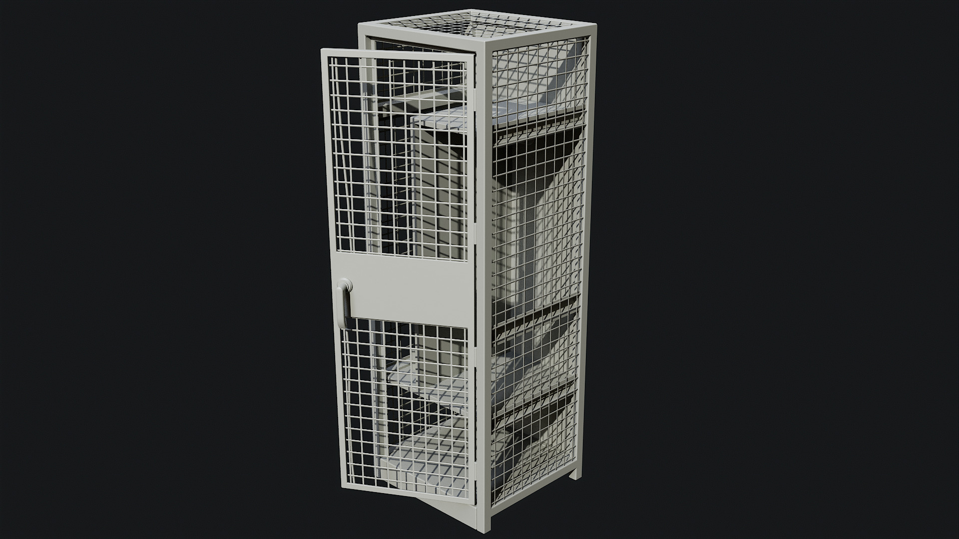 Small Military Storage Locker - Game Ready PBR Low-poly 3D model_10