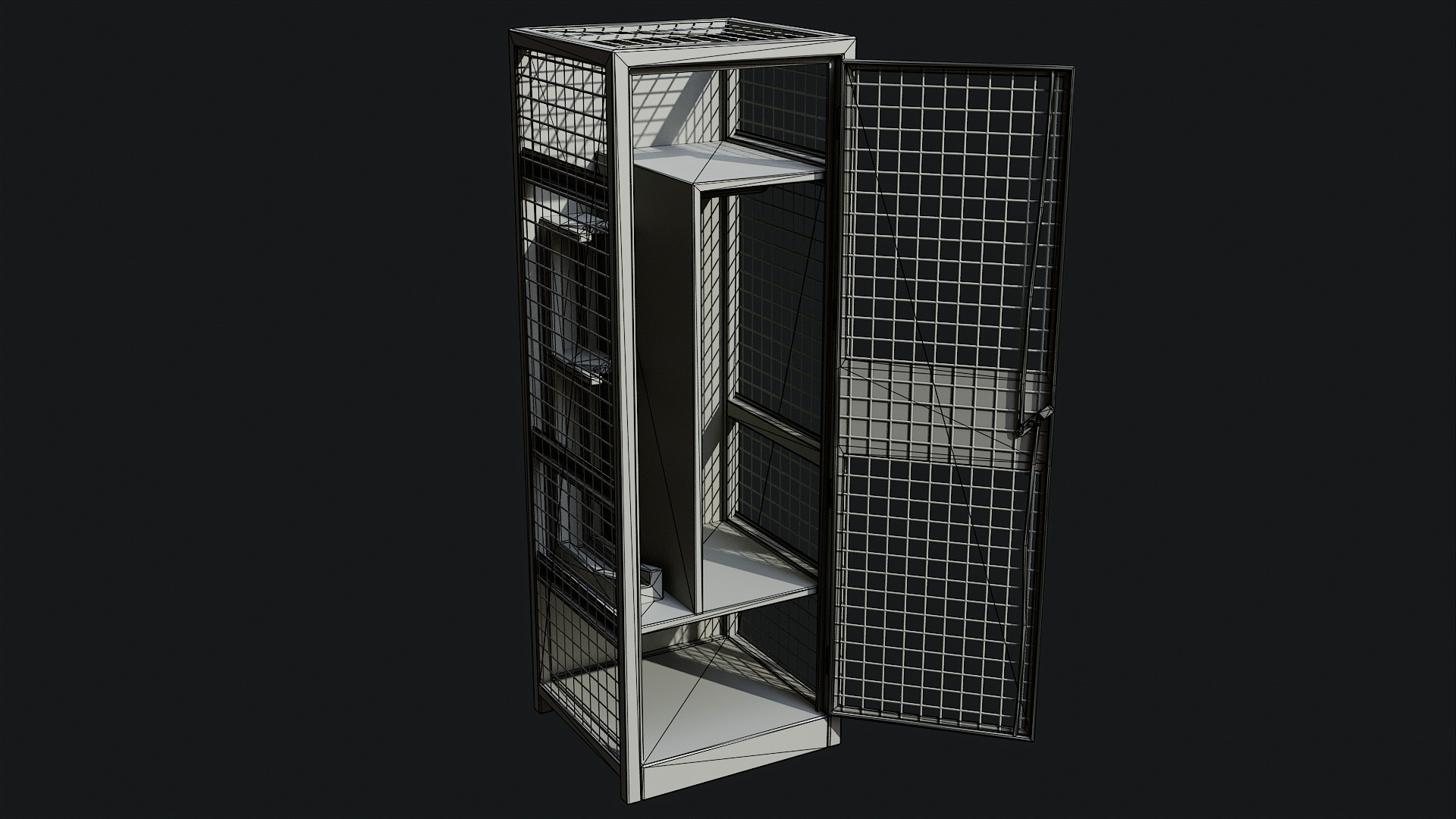 Small Military Storage Locker - Game Ready PBR Low-poly 3D model_7