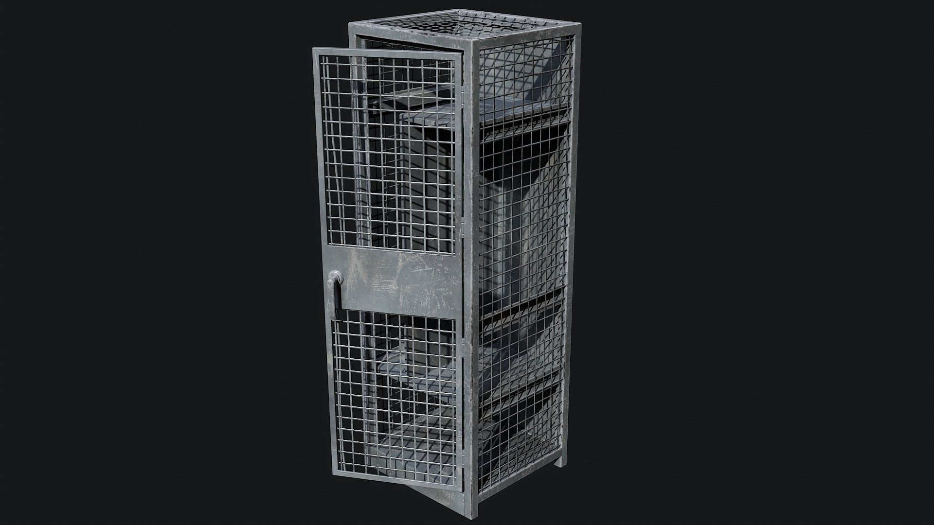 Small Military Storage Locker - Game Ready PBR Low-poly 3D model_4