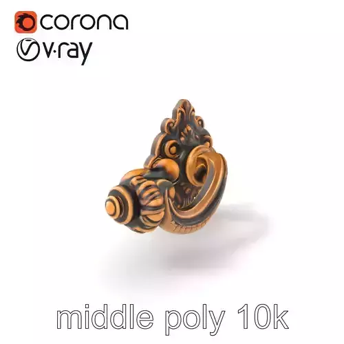 Baroque Style Ornate Door Handle model pack Low-poly 3D model