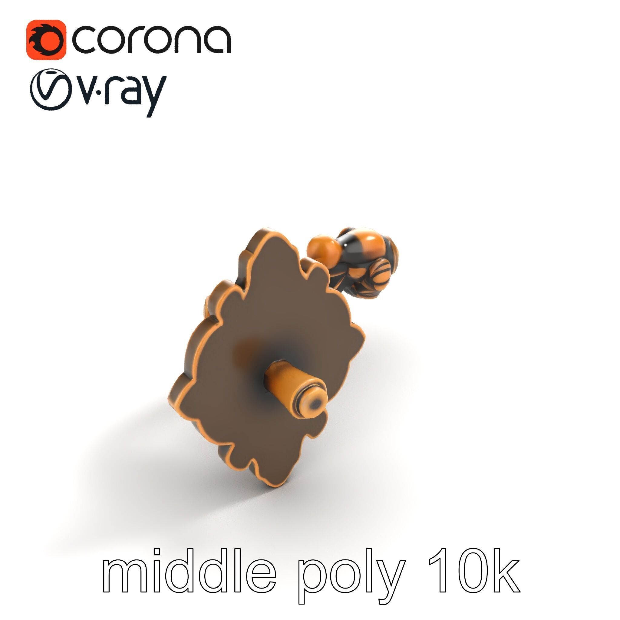 Baroque Style Ornate Door Handle model pack Low-poly 3D model_7