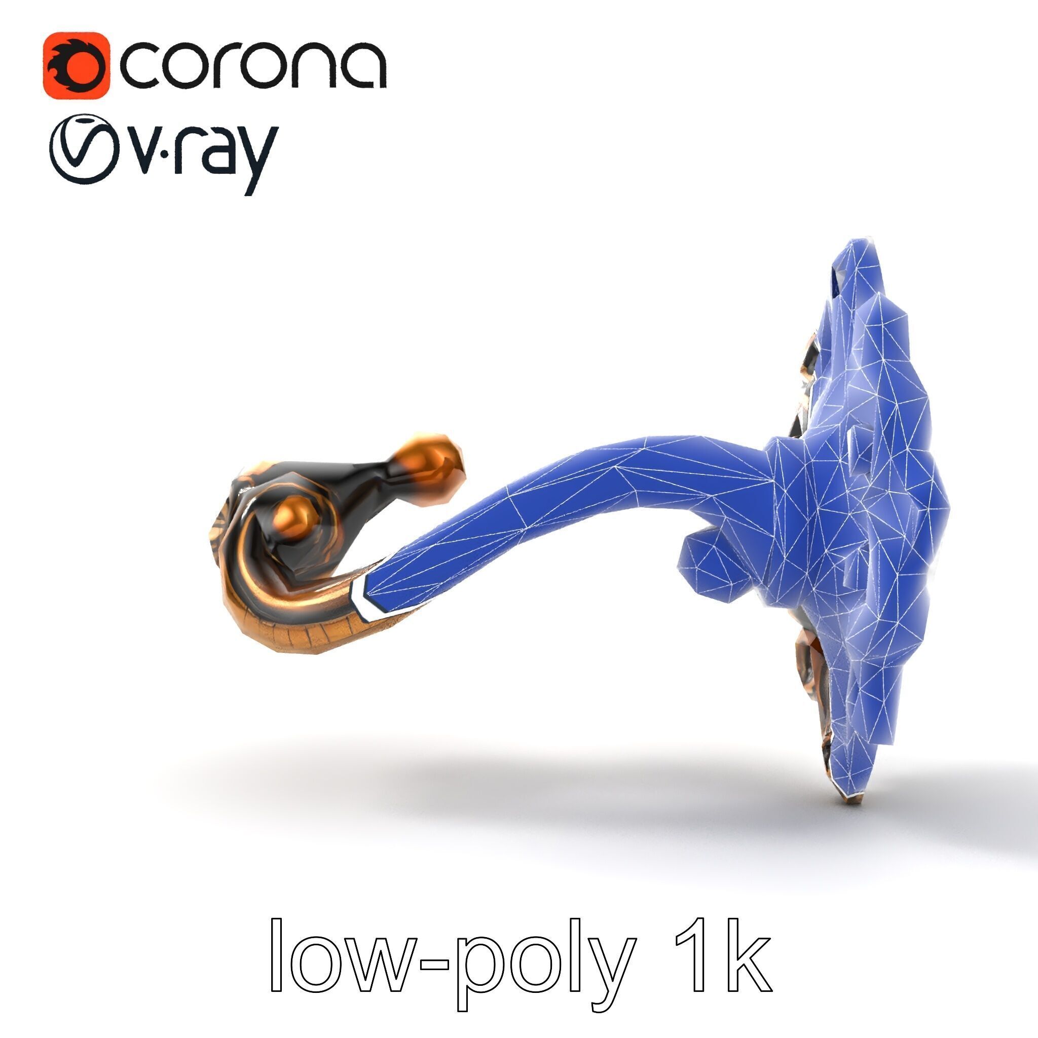 Baroque Style Ornate Door Handle model pack Low-poly 3D model_17