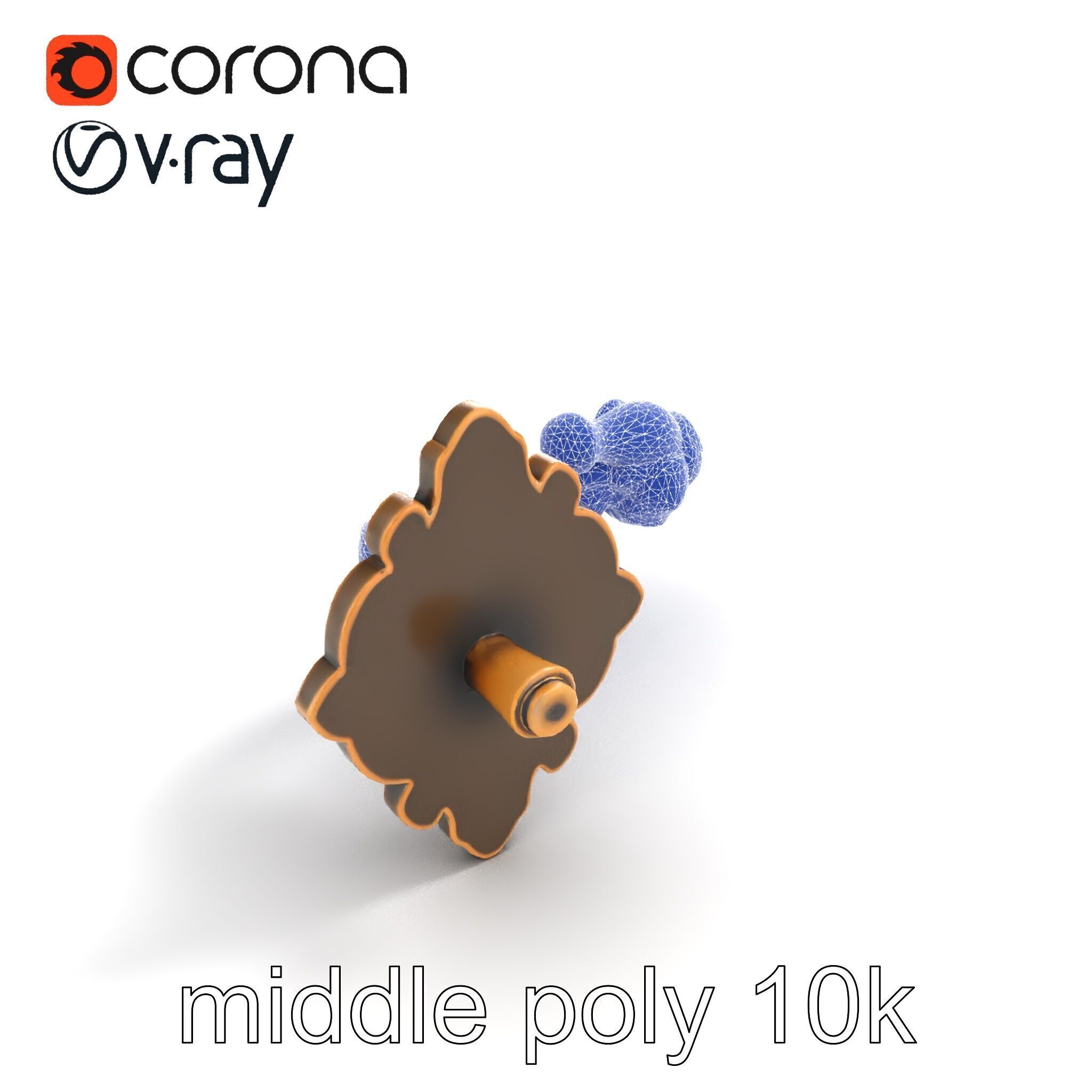 Baroque Style Ornate Door Handle model pack Low-poly 3D model_10