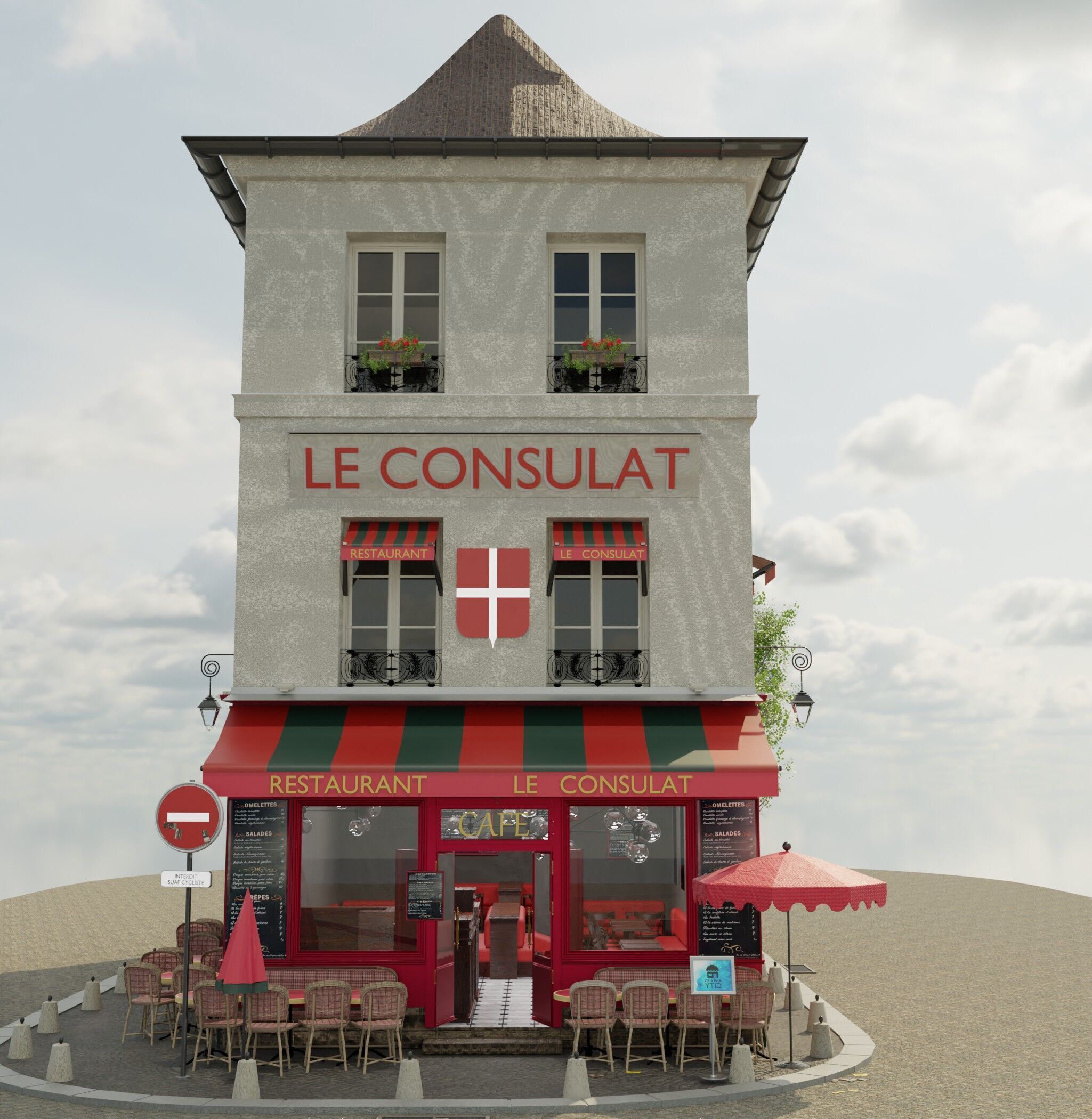 le consulat paris restaurant 3D model_10