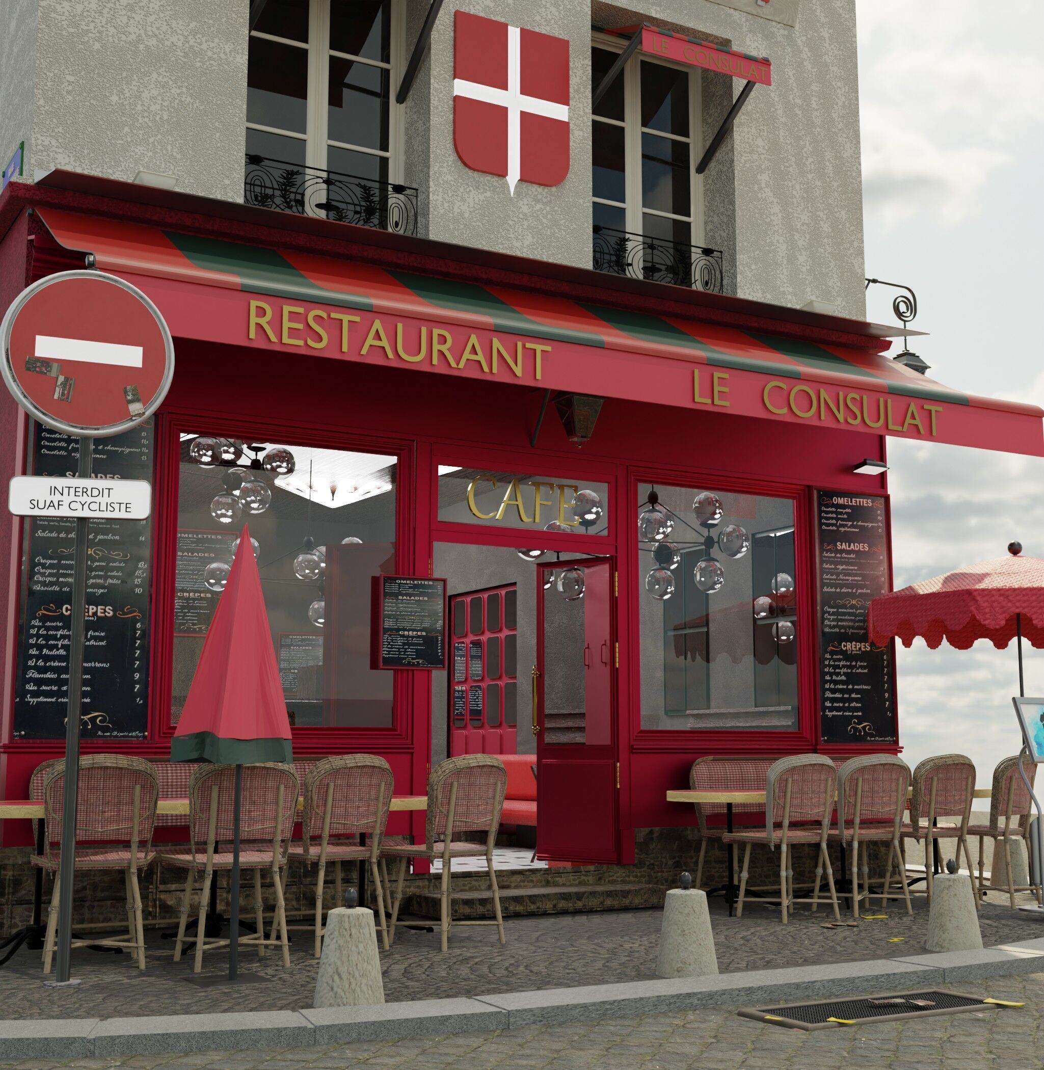 le consulat paris restaurant 3D model_11