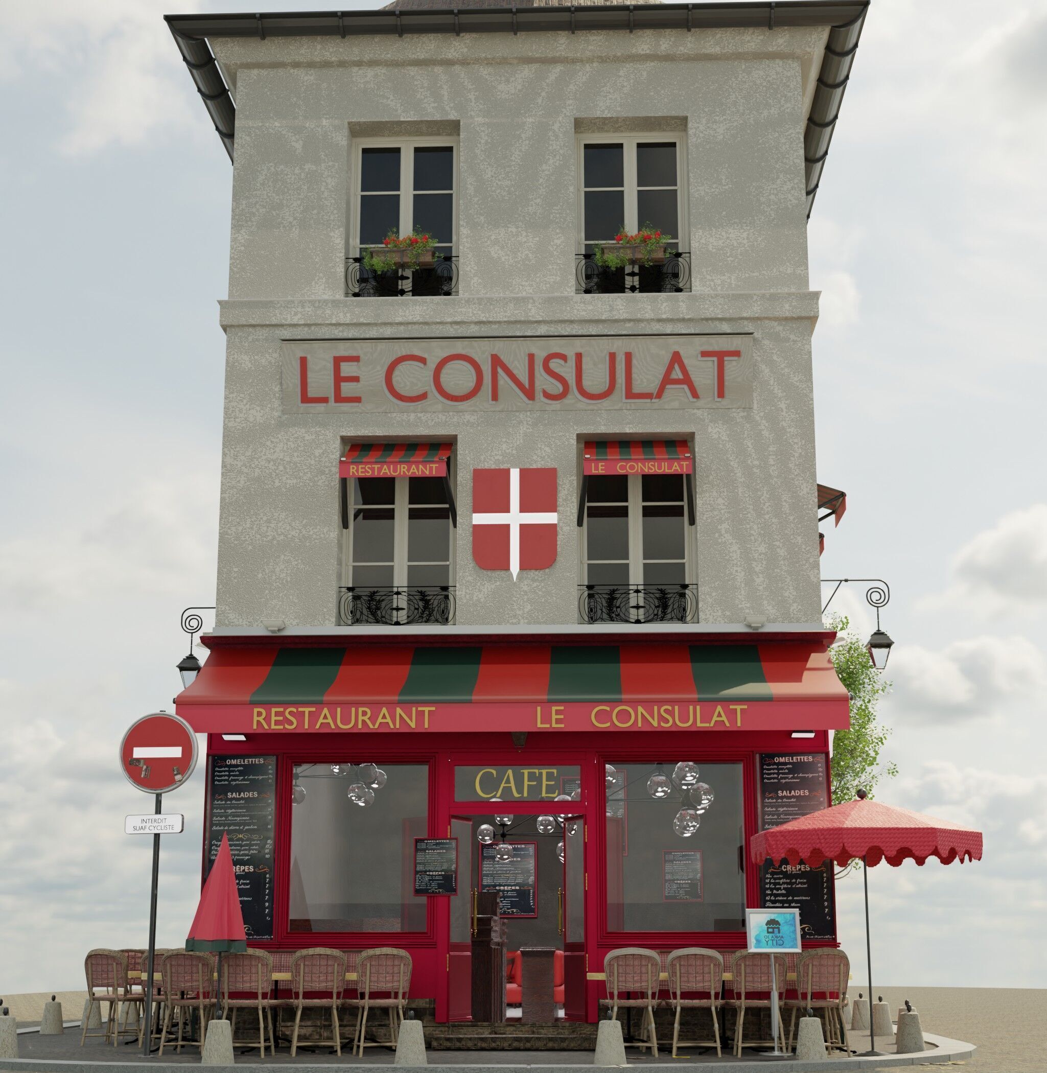 le consulat paris restaurant 3D model_1