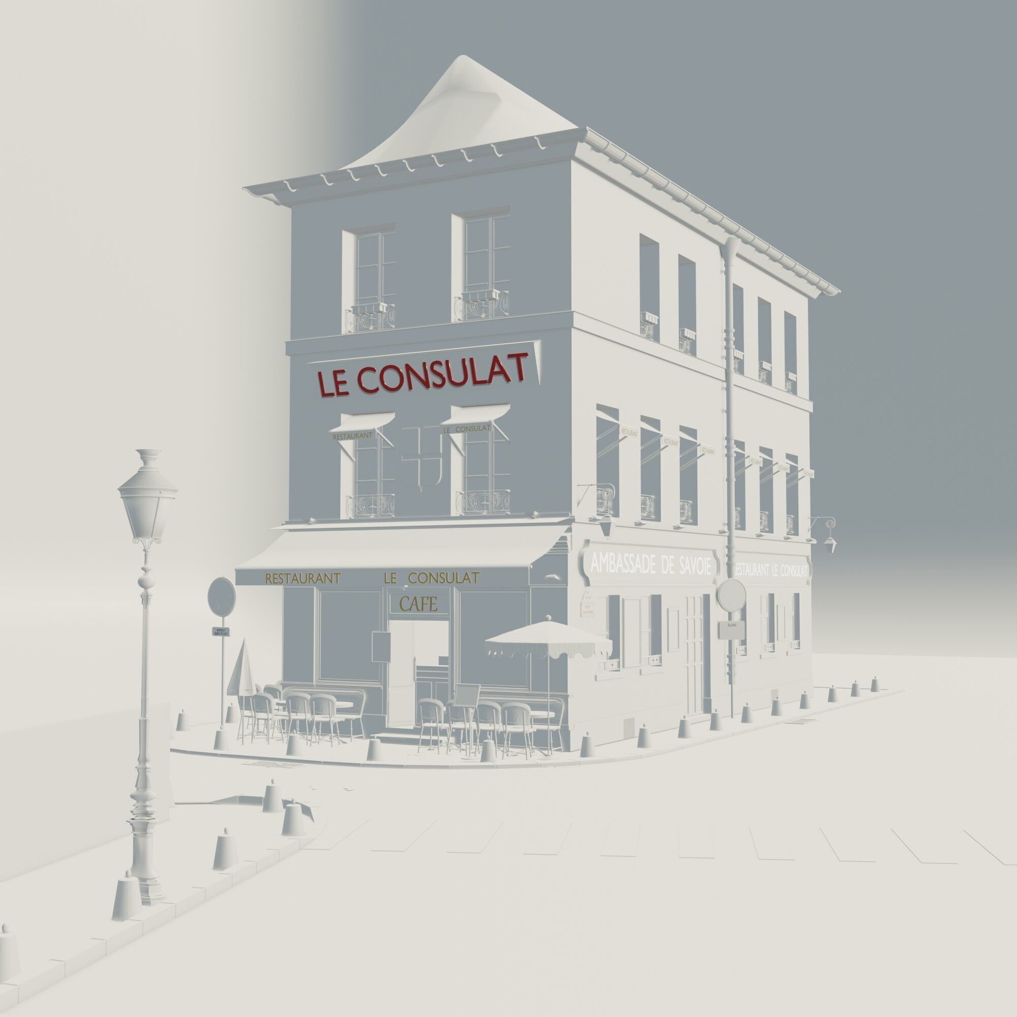 le consulat paris restaurant 3D model_16