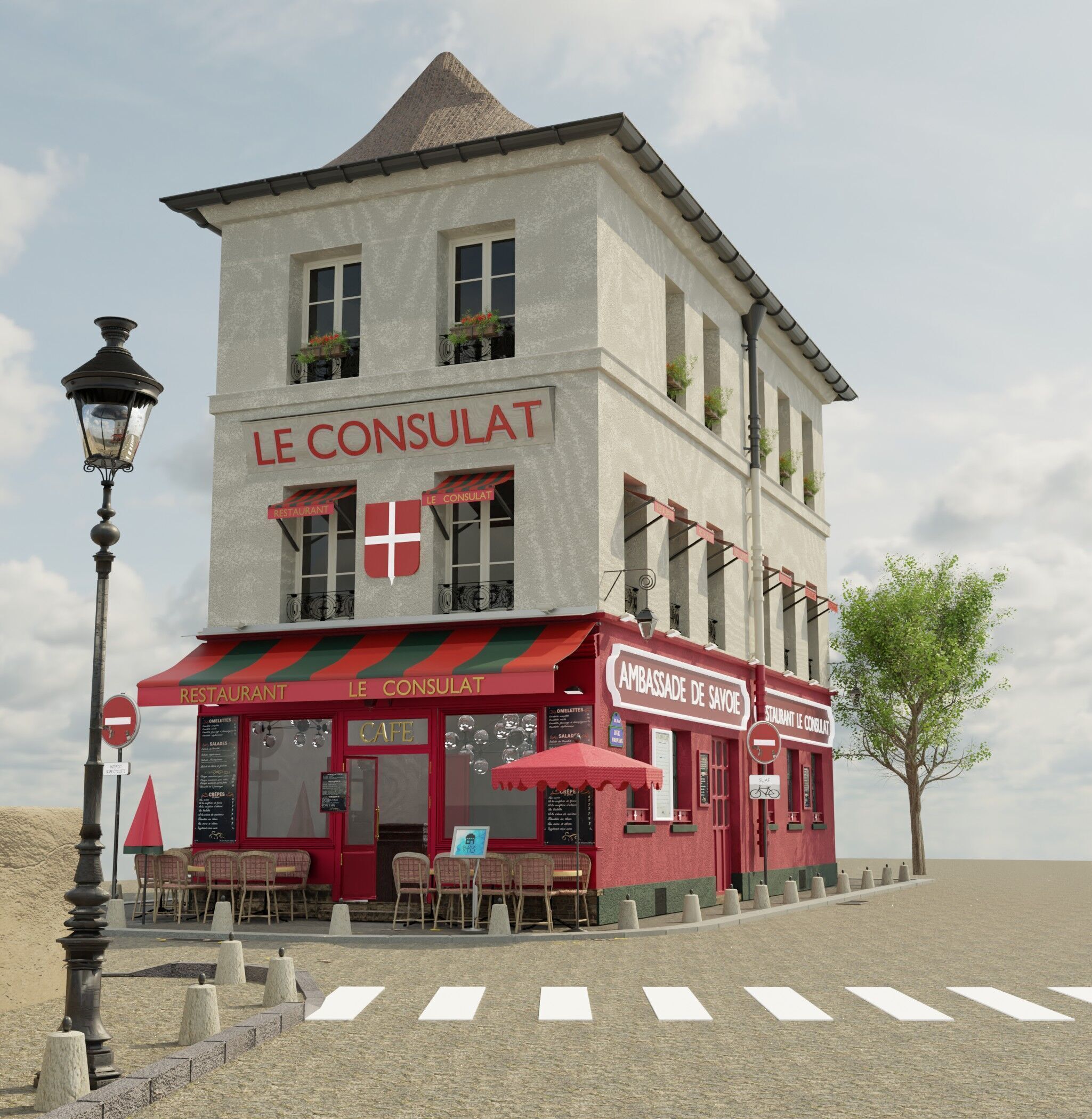 le consulat paris restaurant 3D model_2