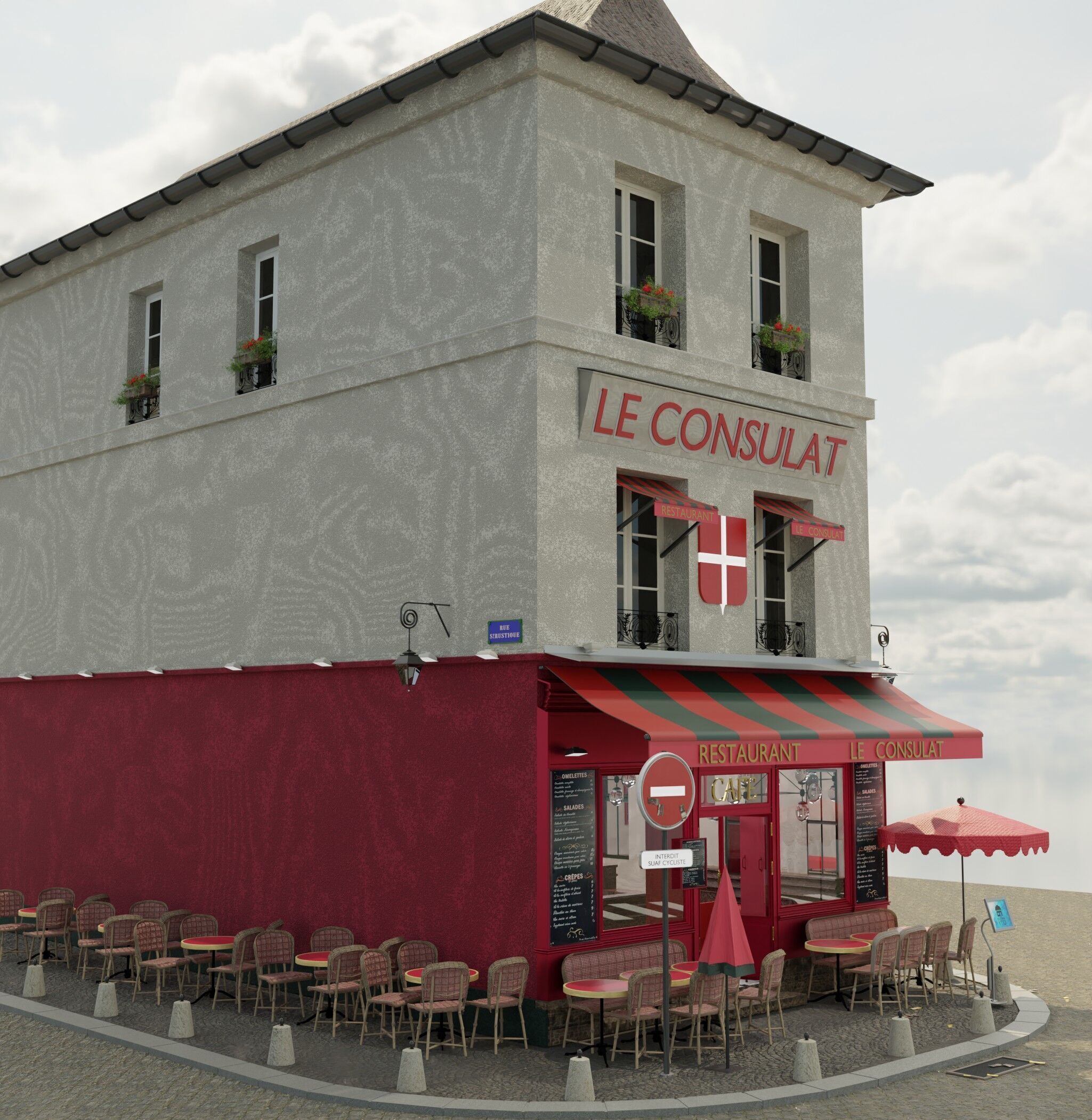le consulat paris restaurant 3D model_8