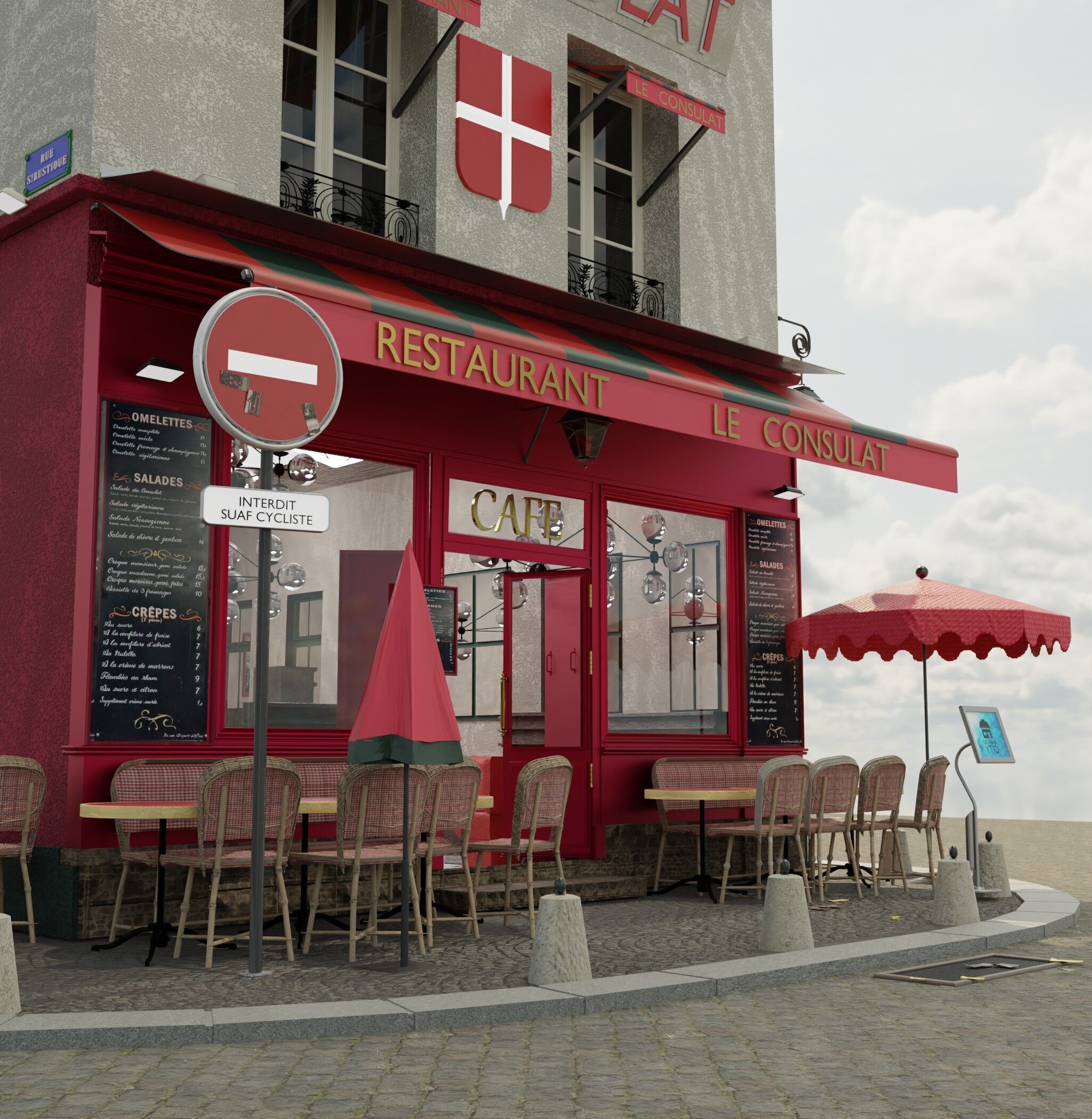le consulat paris restaurant 3D model_7