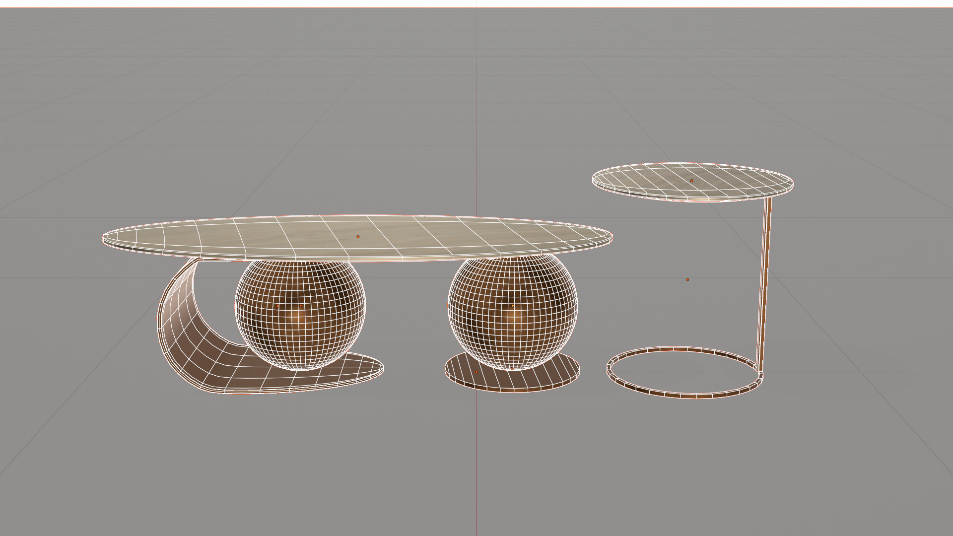 Luxury Coffee Table Set Low-poly 3D model_11