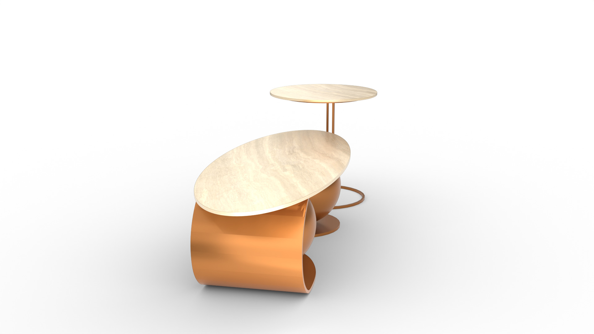 Luxury Coffee Table Set Low-poly 3D model_4