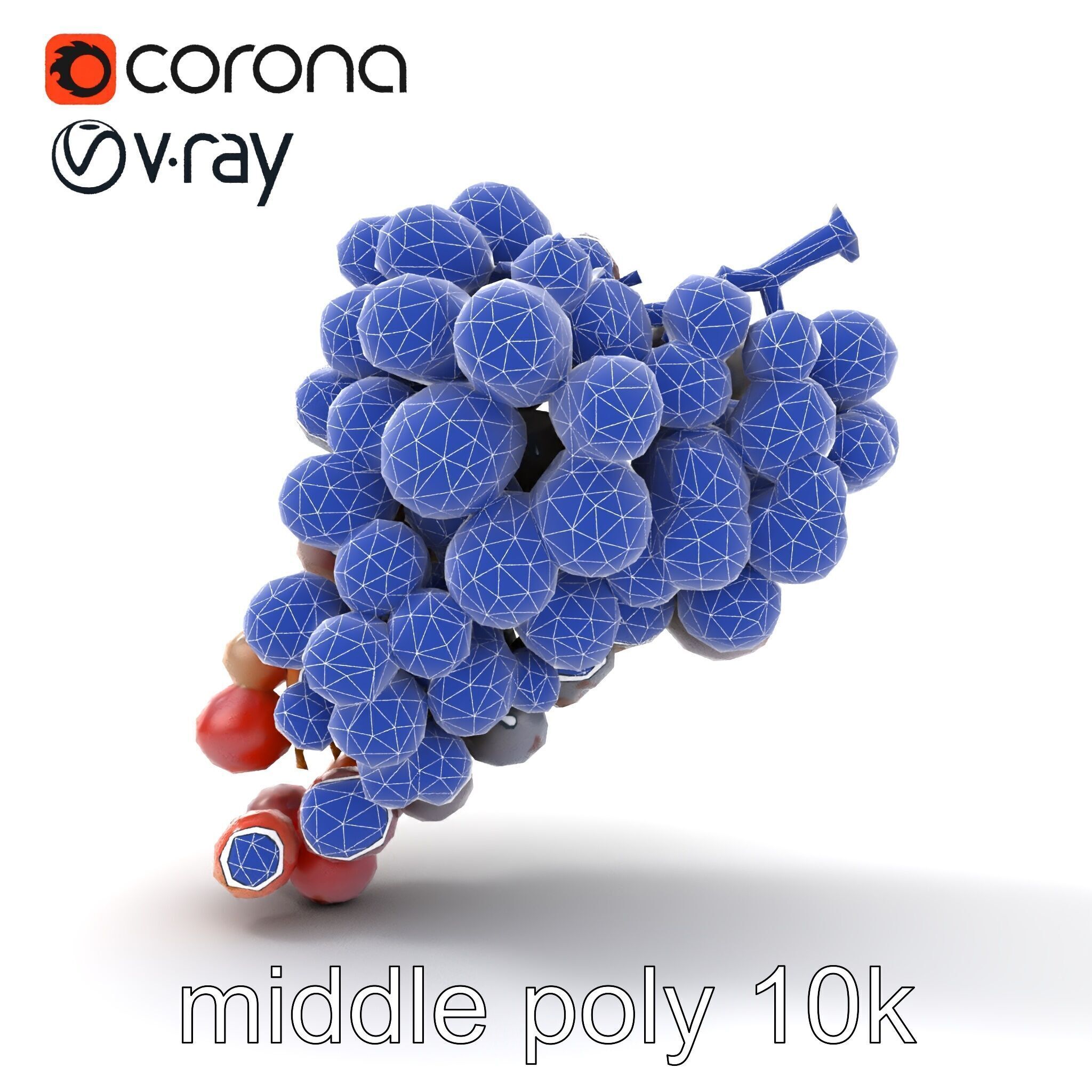 Vineyard Grape Bunch Model Pack with Rustic Appeal Low-poly 3D model_13