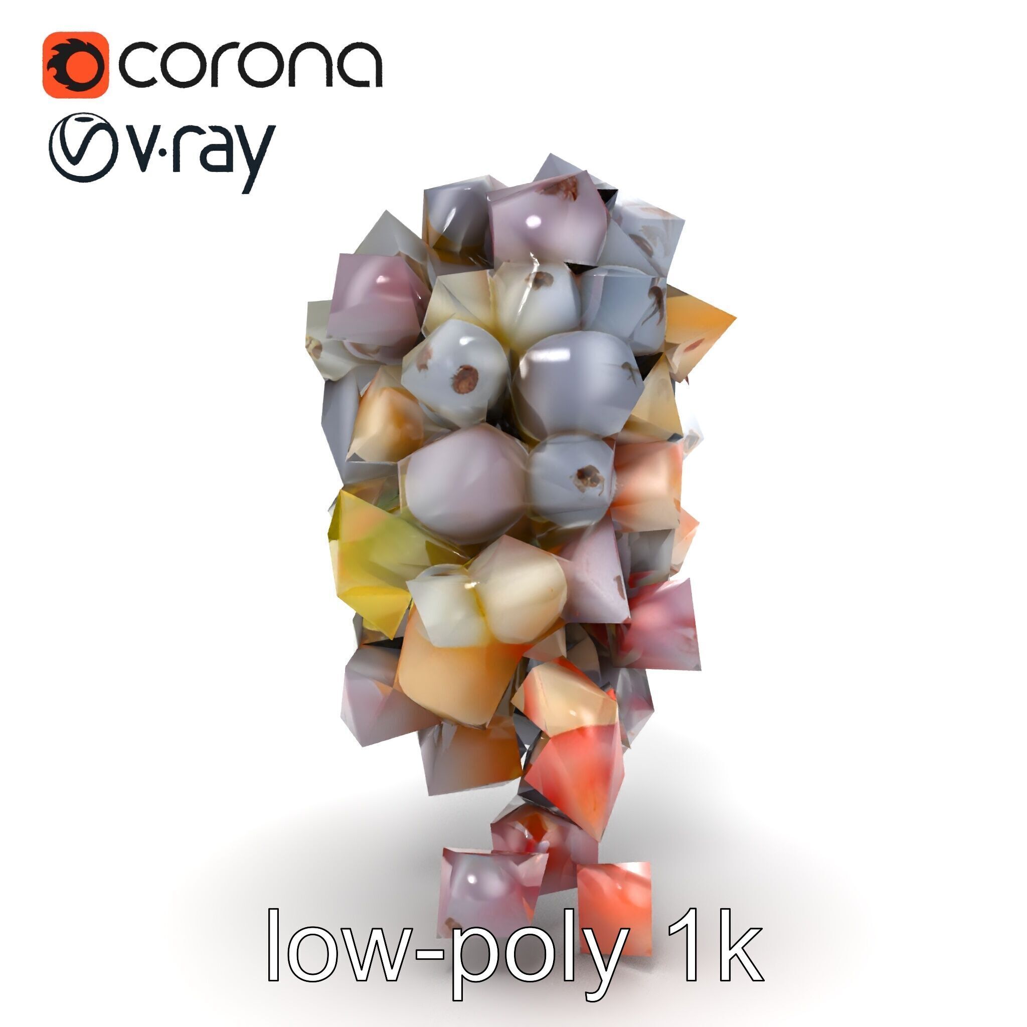 Vineyard Grape Bunch Model Pack with Rustic Appeal Low-poly 3D model_19