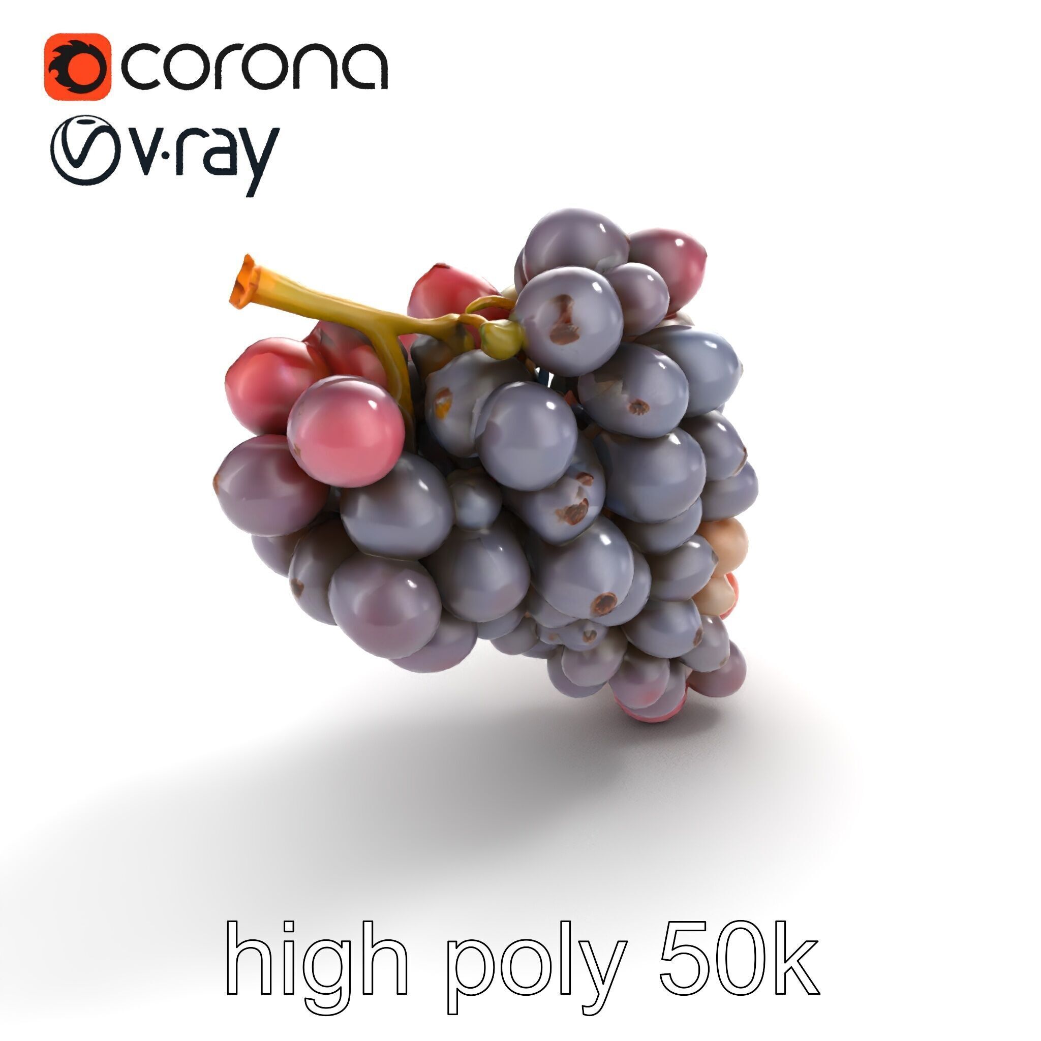 Vineyard Grape Bunch Model Pack with Rustic Appeal Low-poly 3D model_9