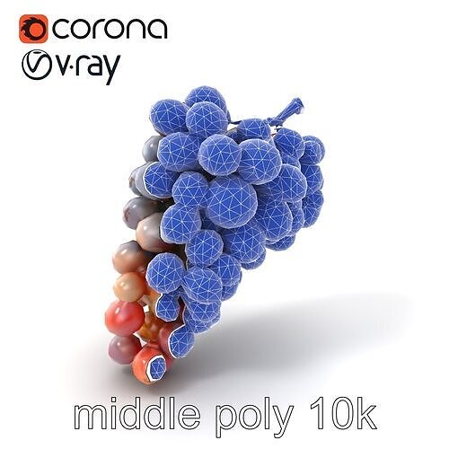 Vineyard Grape Bunch Model Pack with Rustic Appeal Low-poly 3D model 6