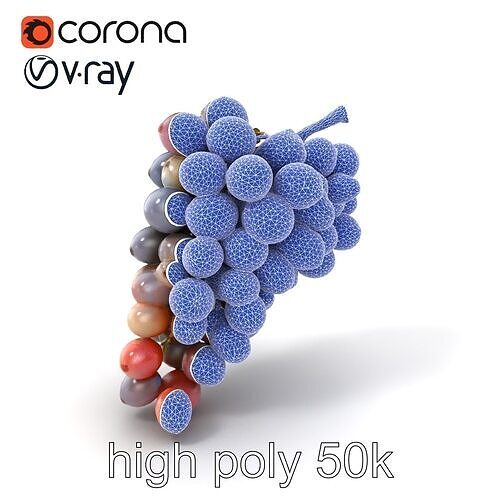 Vineyard Grape Bunch Model Pack with Rustic Appeal Low-poly 3D model 2