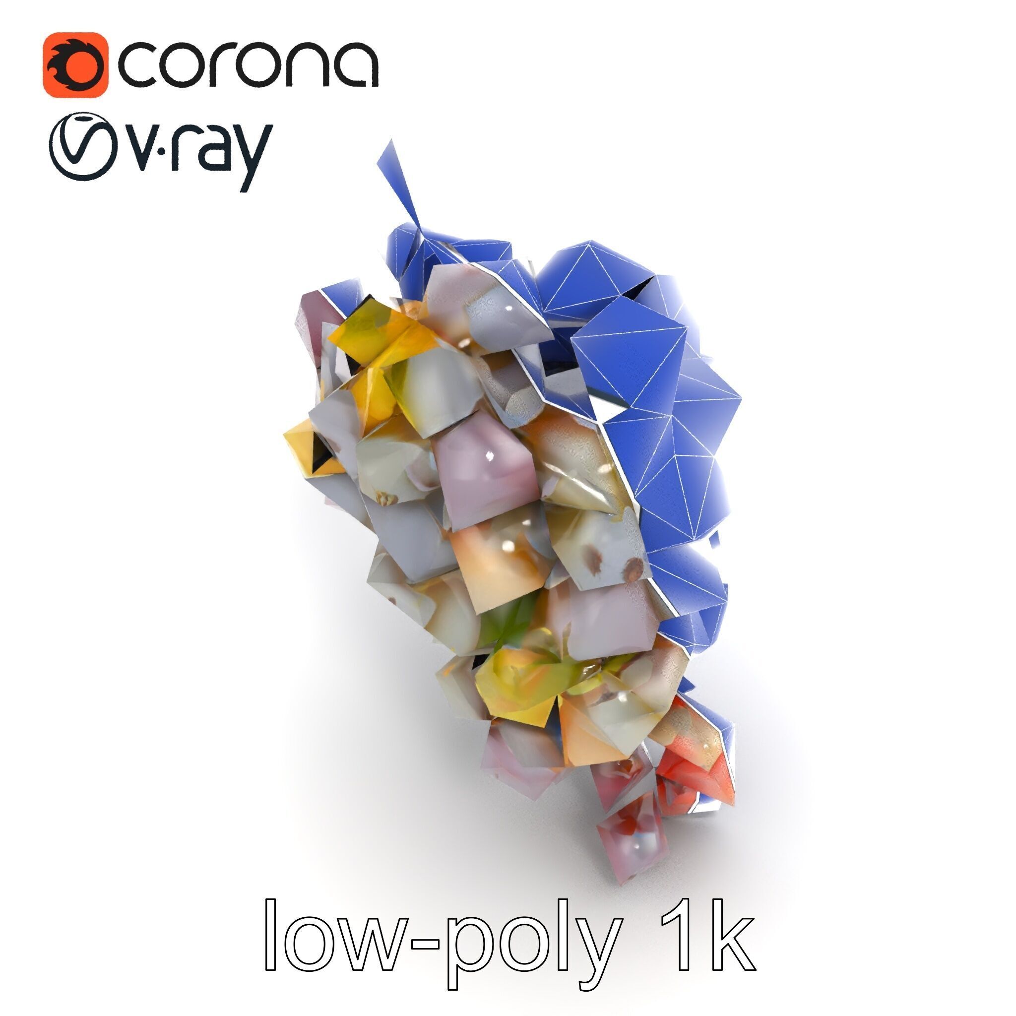 Vineyard Grape Bunch Model Pack with Rustic Appeal Low-poly 3D model_26