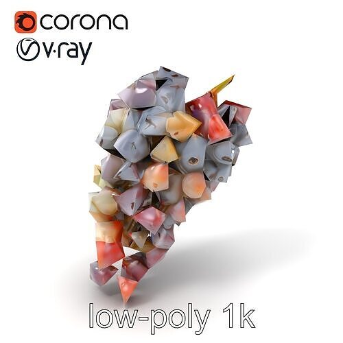 Vineyard Grape Bunch Model Pack with Rustic Appeal Low-poly 3D model 5