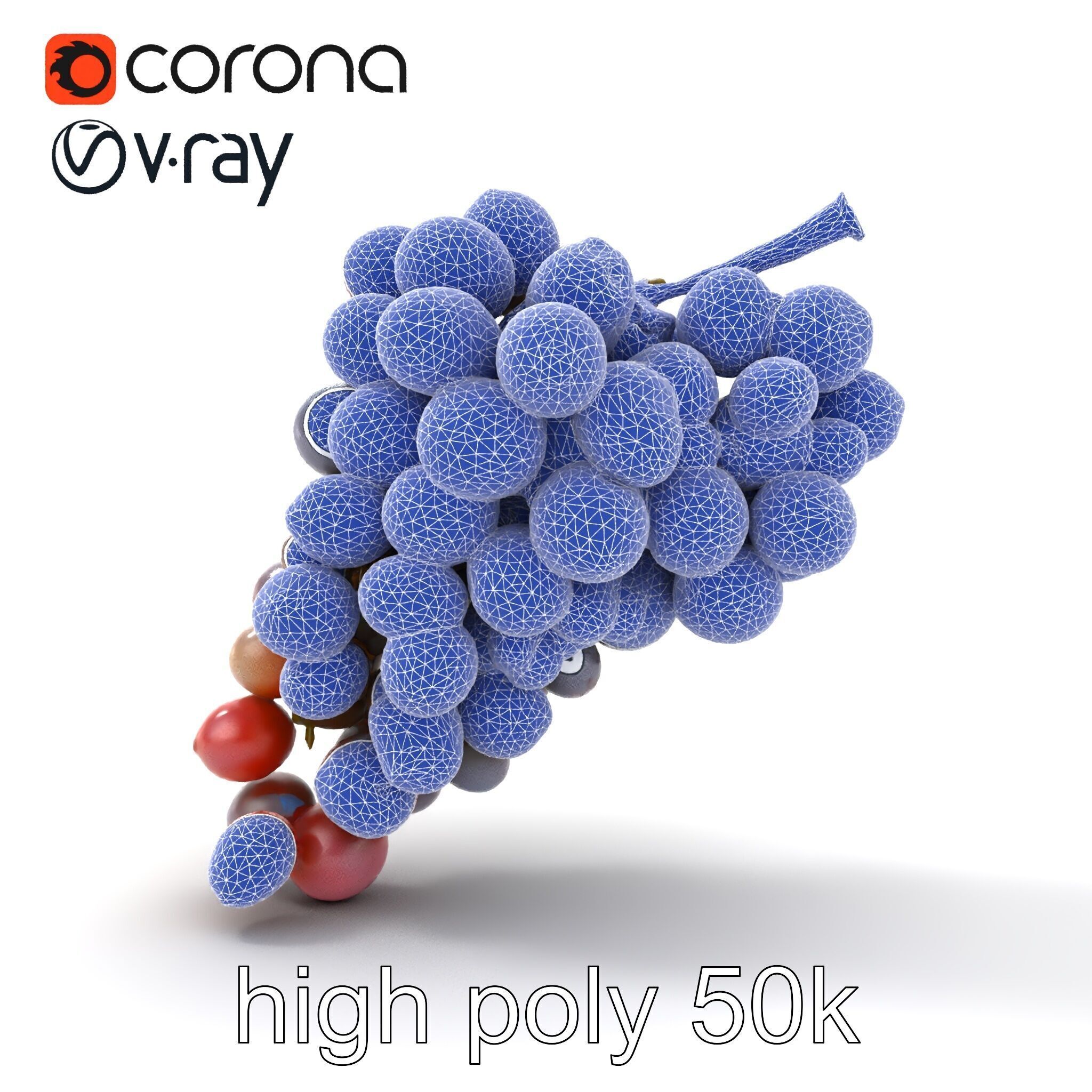 Vineyard Grape Bunch Model Pack with Rustic Appeal Low-poly 3D model_25