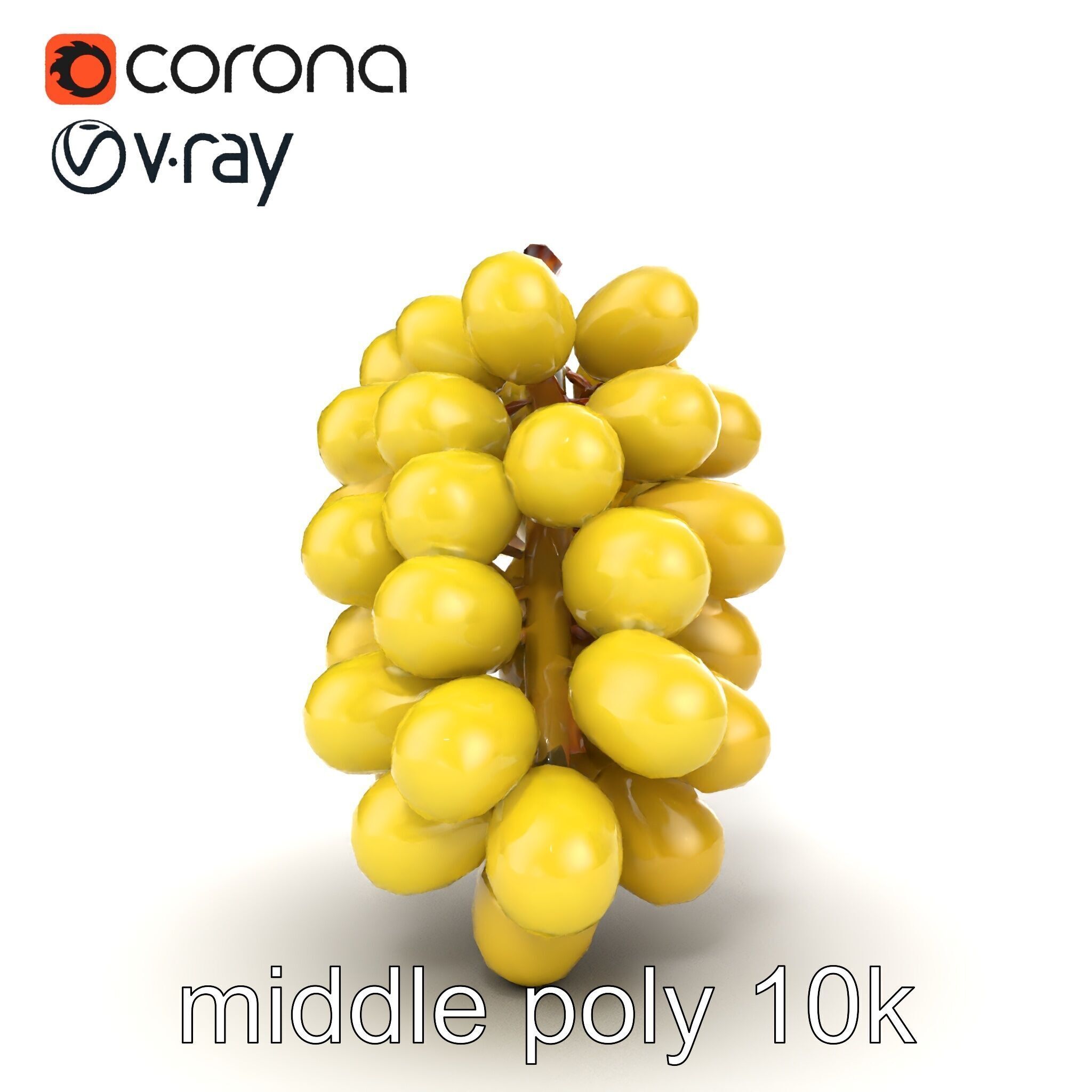 Frosted Grape Bunch Realistic Model Pack Low-poly 3D model_30