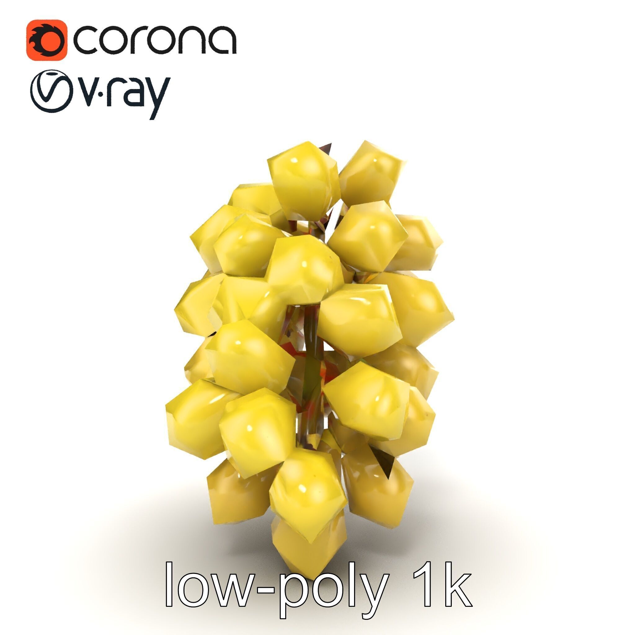Frosted Grape Bunch Realistic Model Pack Low-poly 3D model_21