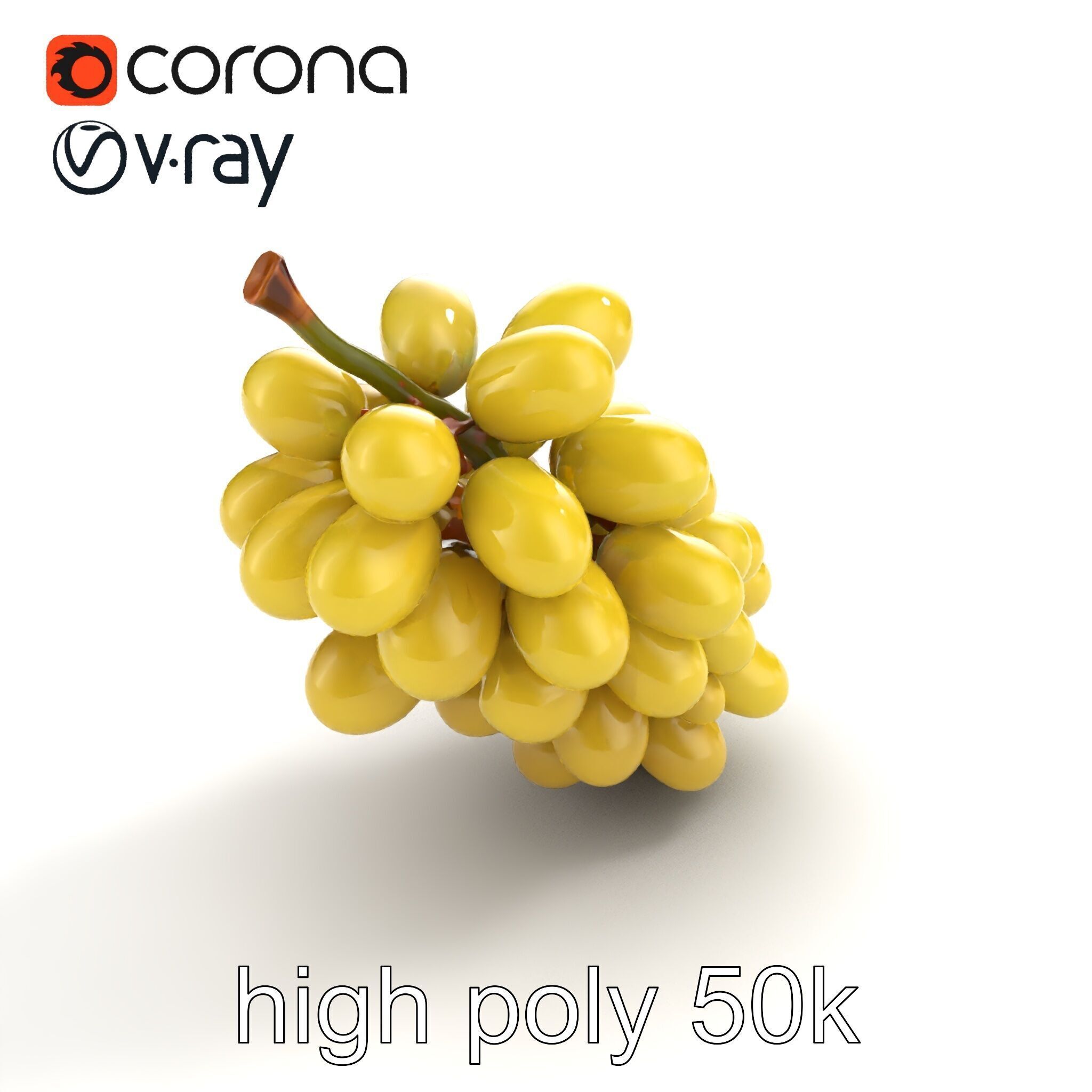 Frosted Grape Bunch Realistic Model Pack Low-poly 3D model_18