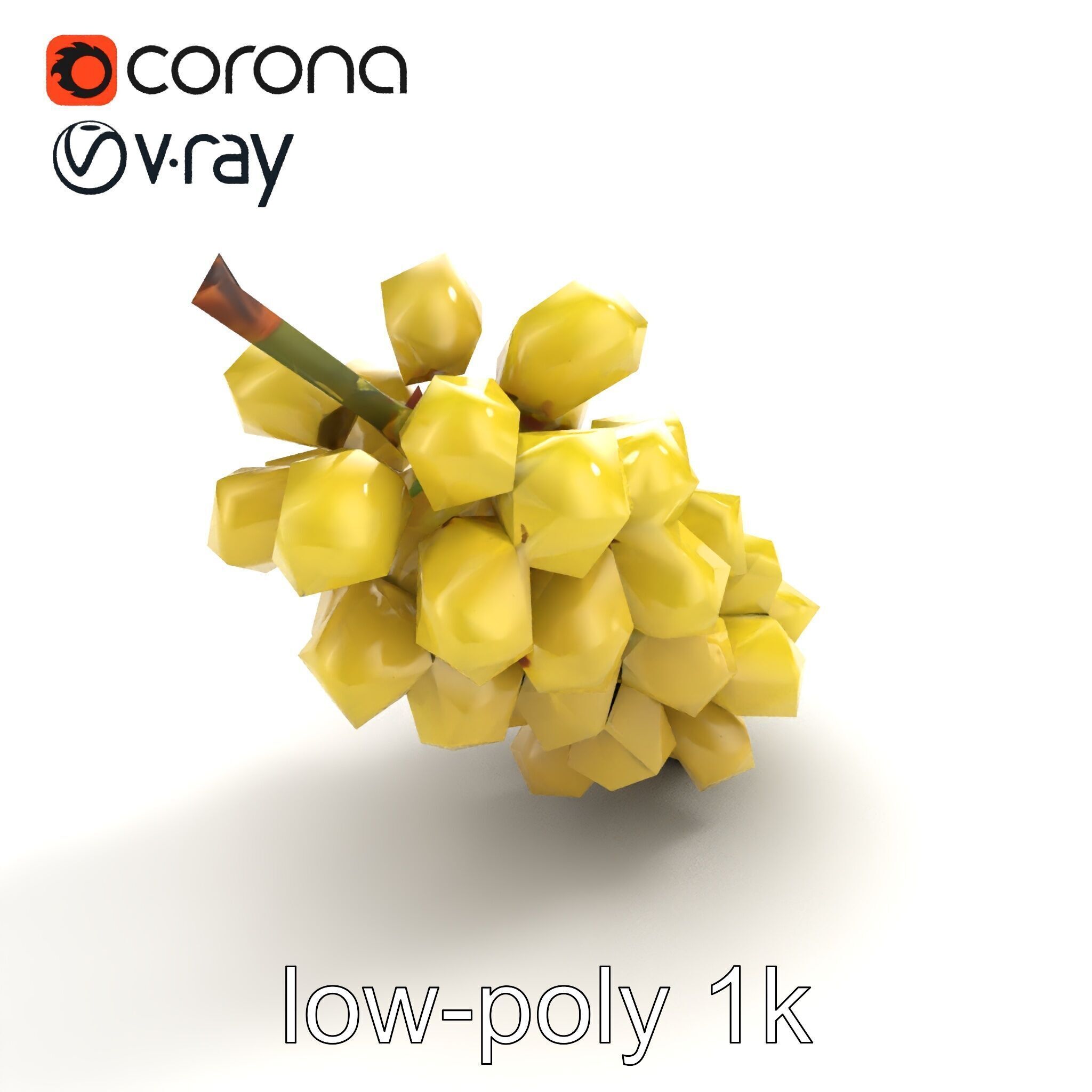 Frosted Grape Bunch Realistic Model Pack Low-poly 3D model_9