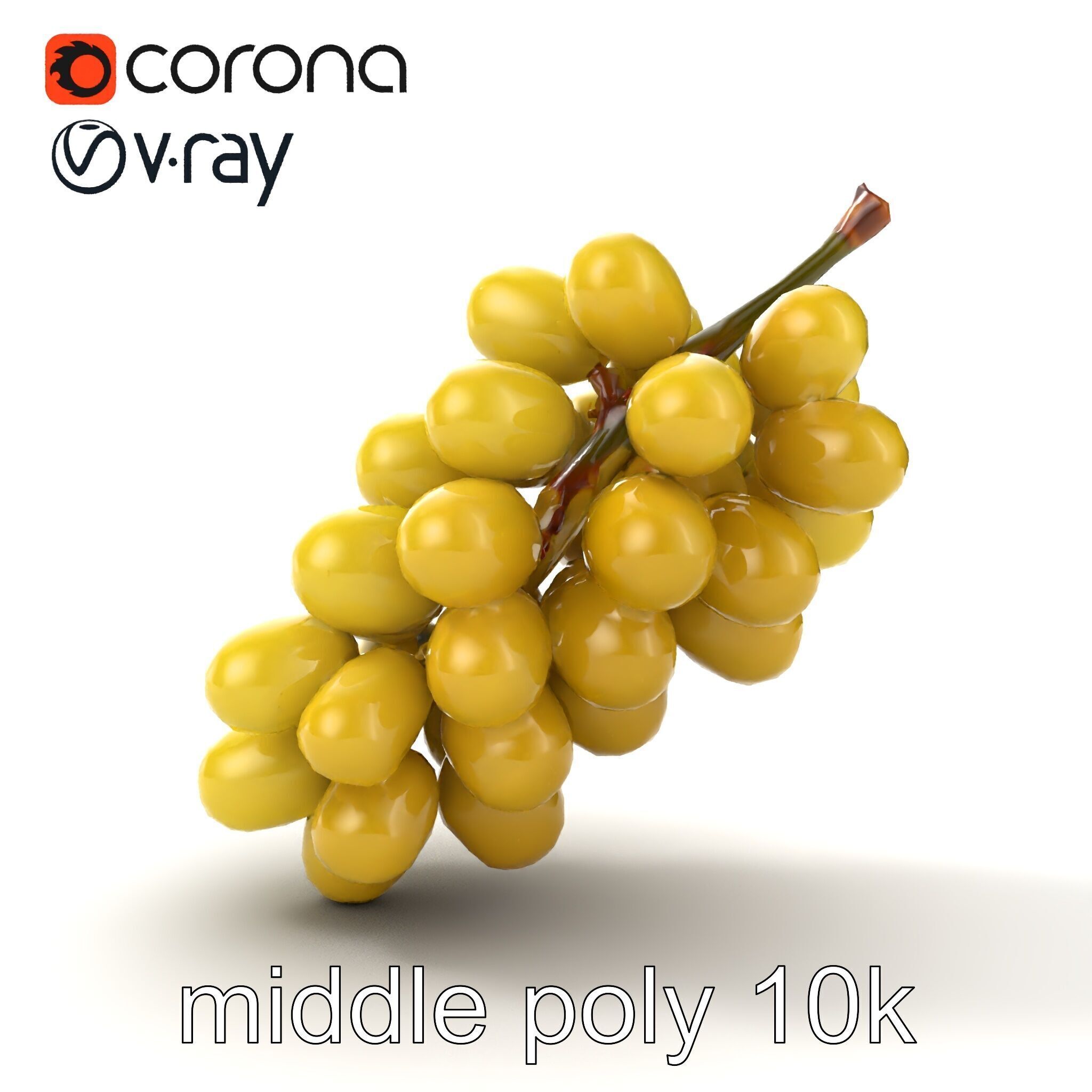 Frosted Grape Bunch Realistic Model Pack Low-poly 3D model_32
