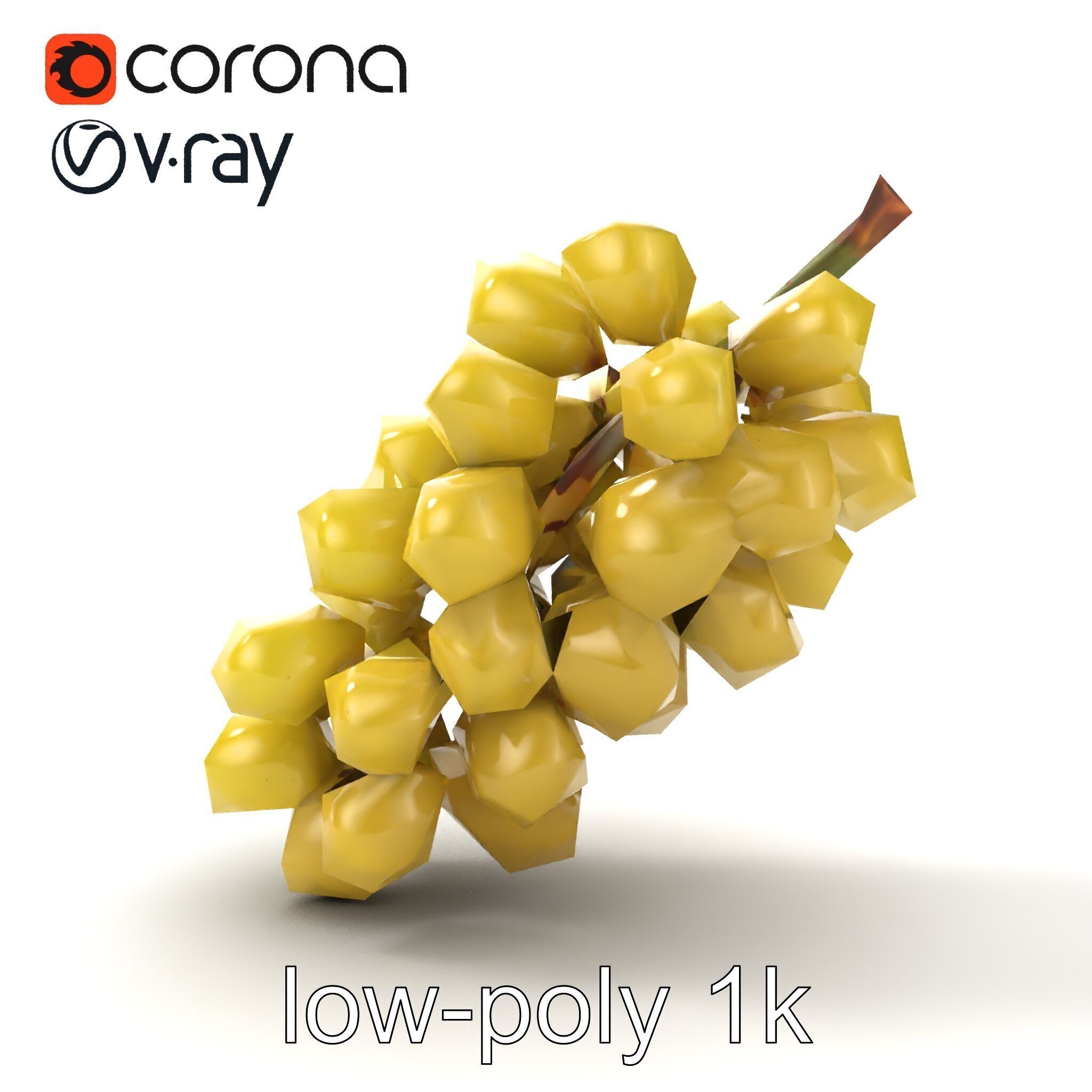 Frosted Grape Bunch Realistic Model Pack Low-poly 3D model_14