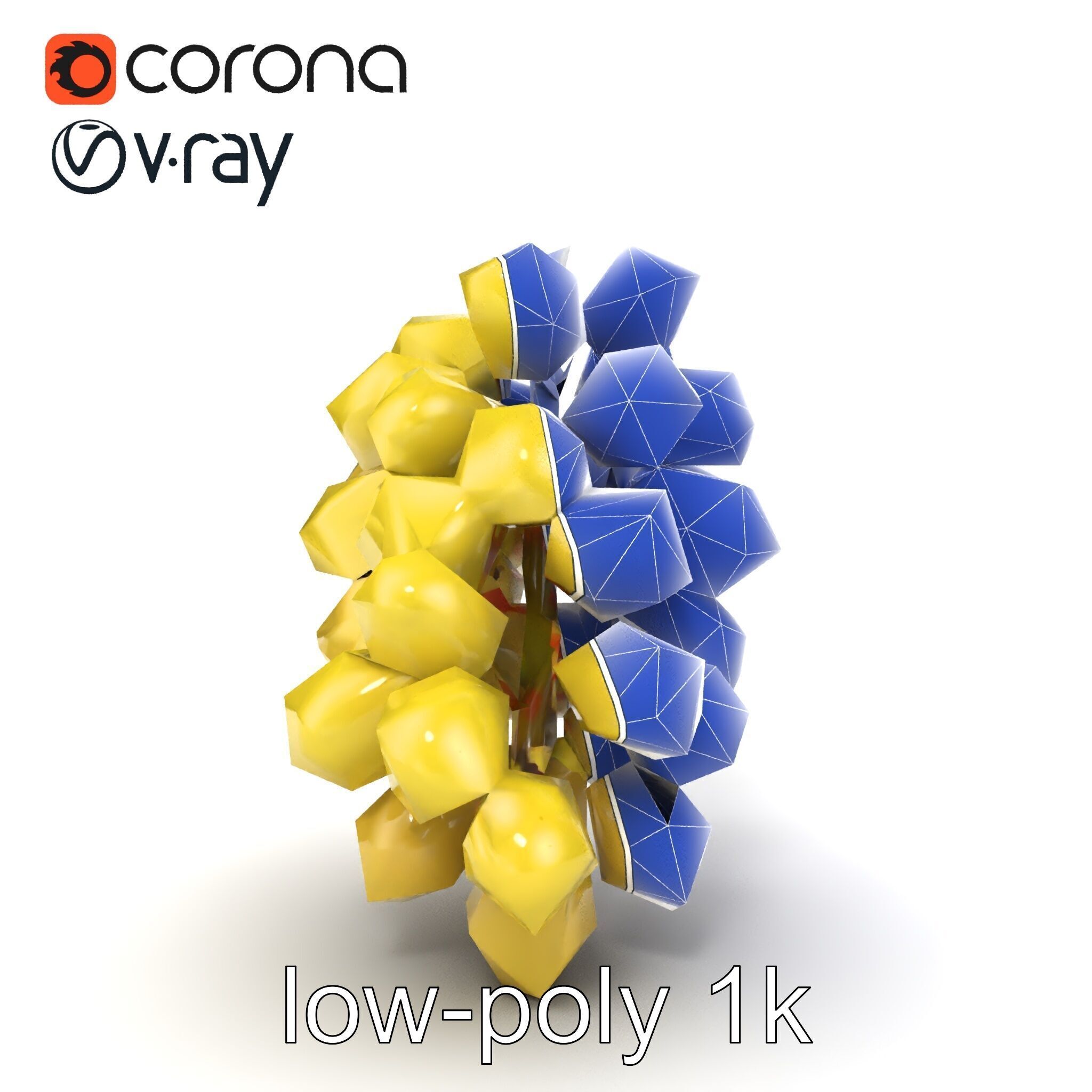 Frosted Grape Bunch Realistic Model Pack Low-poly 3D model_19