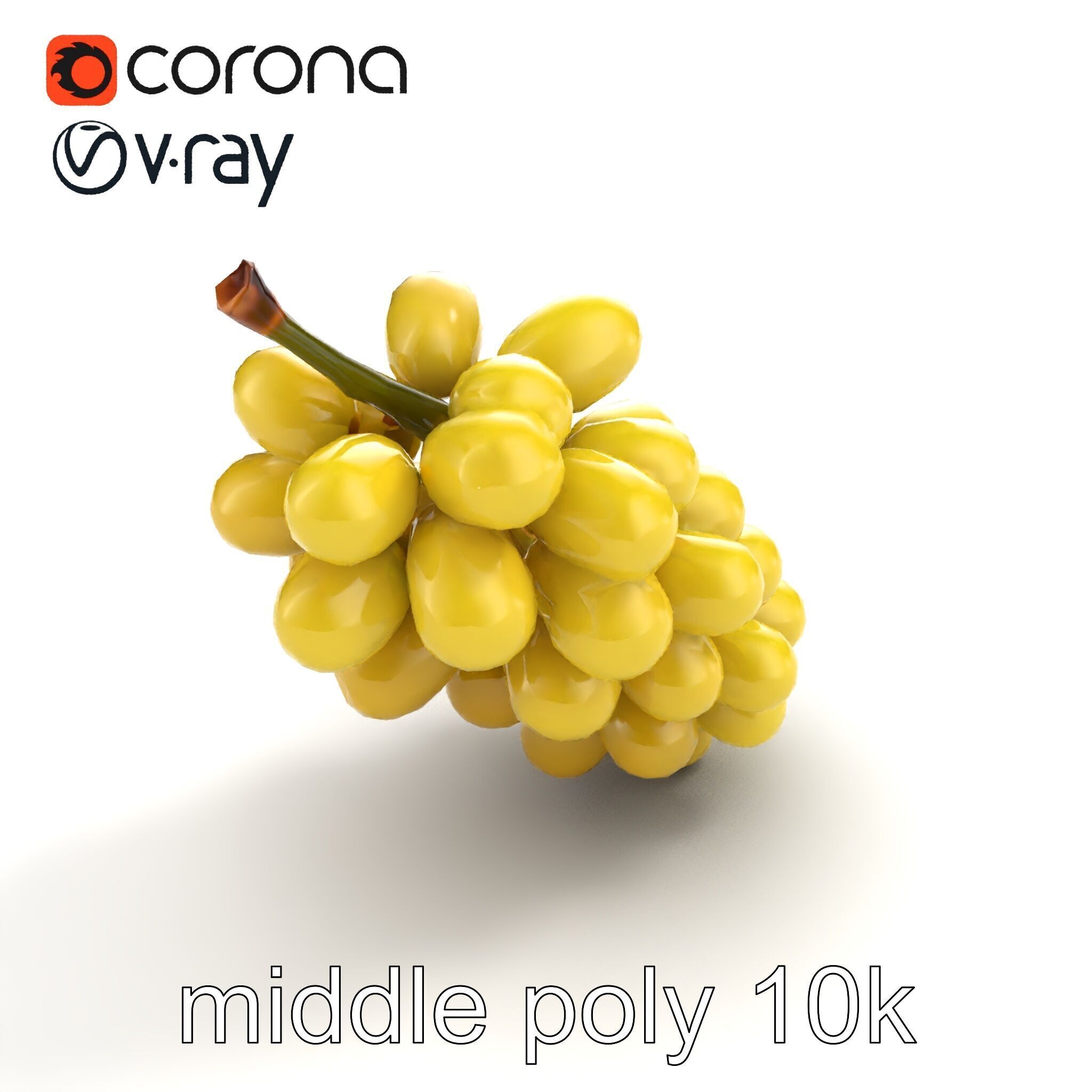Frosted Grape Bunch Realistic Model Pack Low-poly 3D model_8