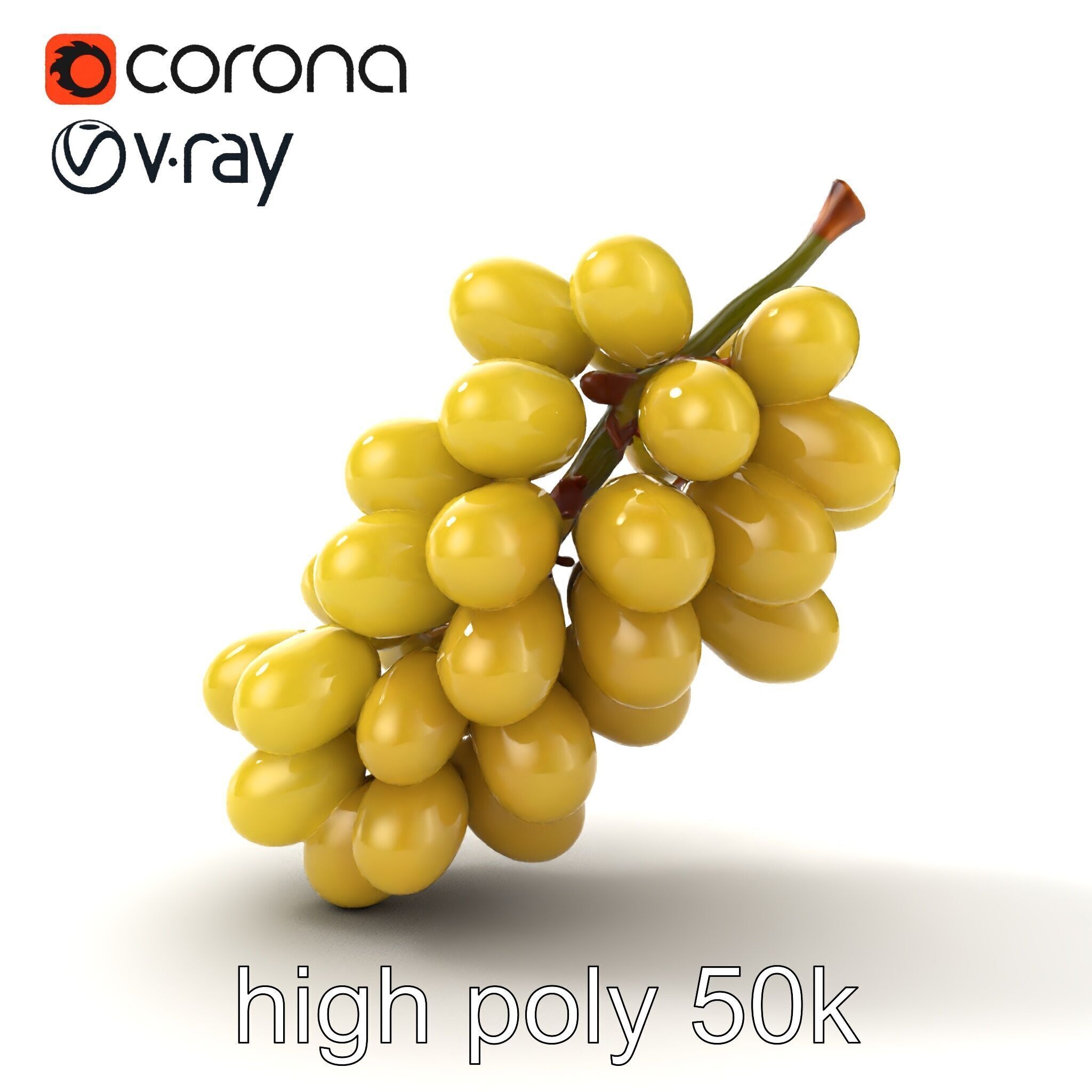 Frosted Grape Bunch Realistic Model Pack Low-poly 3D model_25