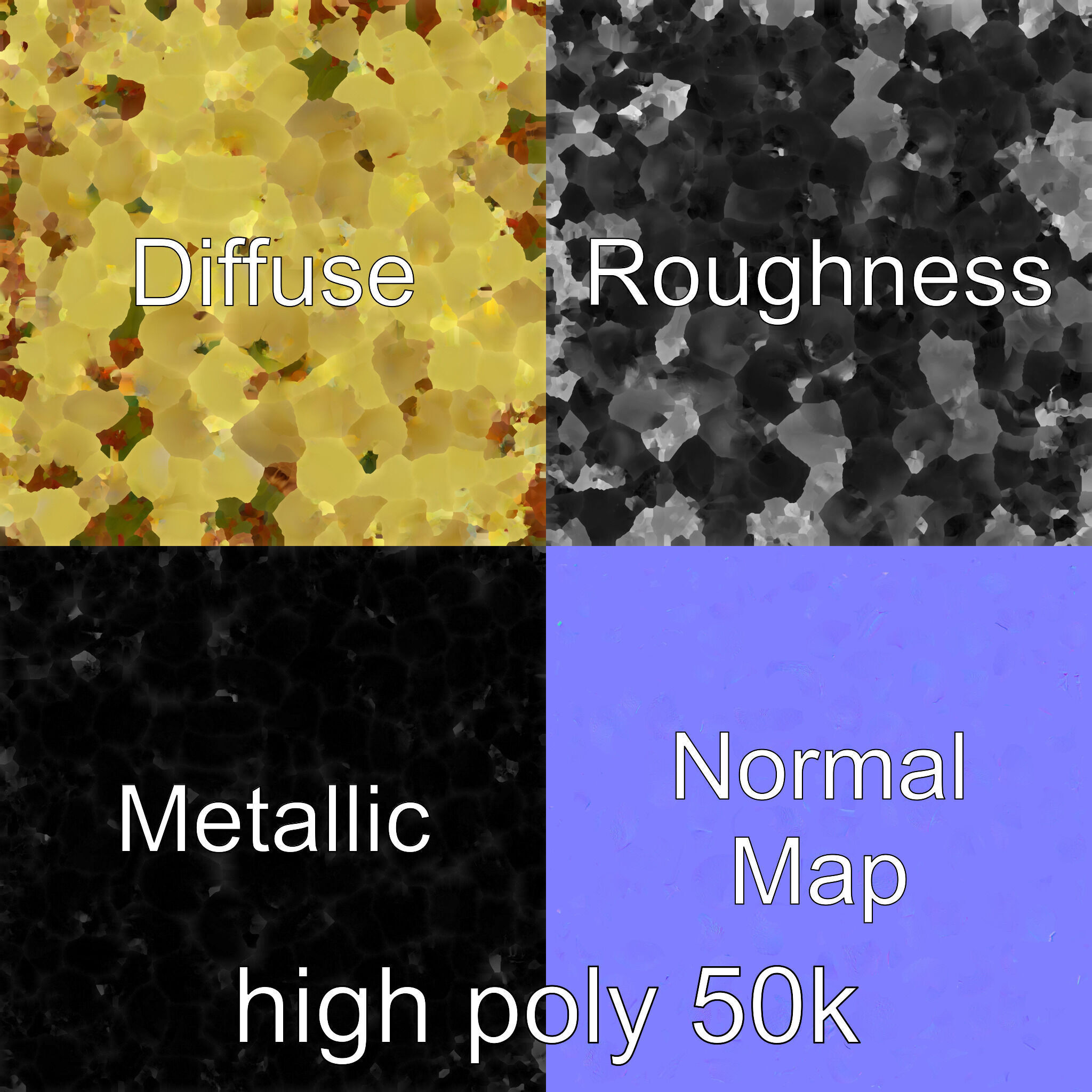 Frosted Grape Bunch Realistic Model Pack Low-poly 3D model_3