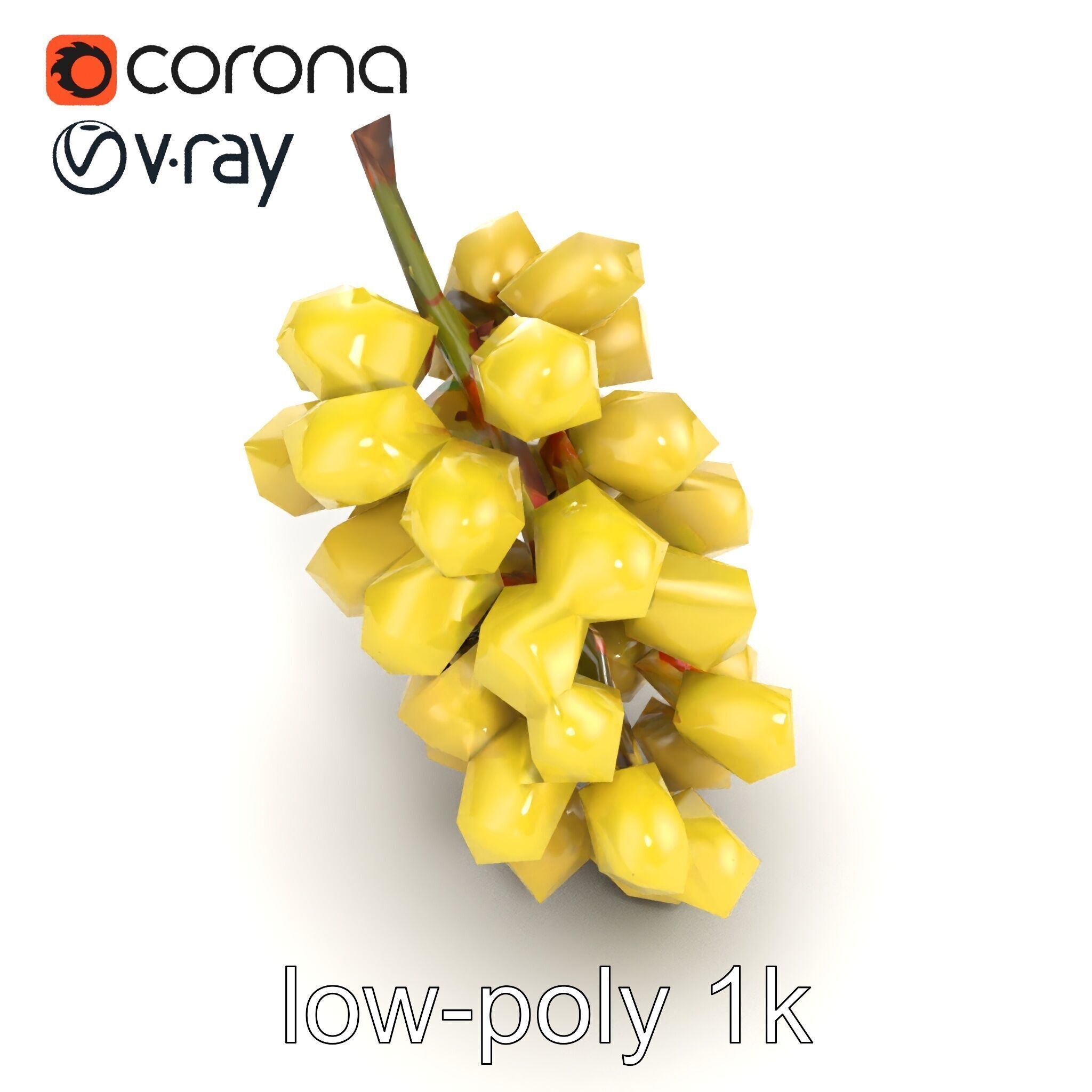 Frosted Grape Bunch Realistic Model Pack Low-poly 3D model_26