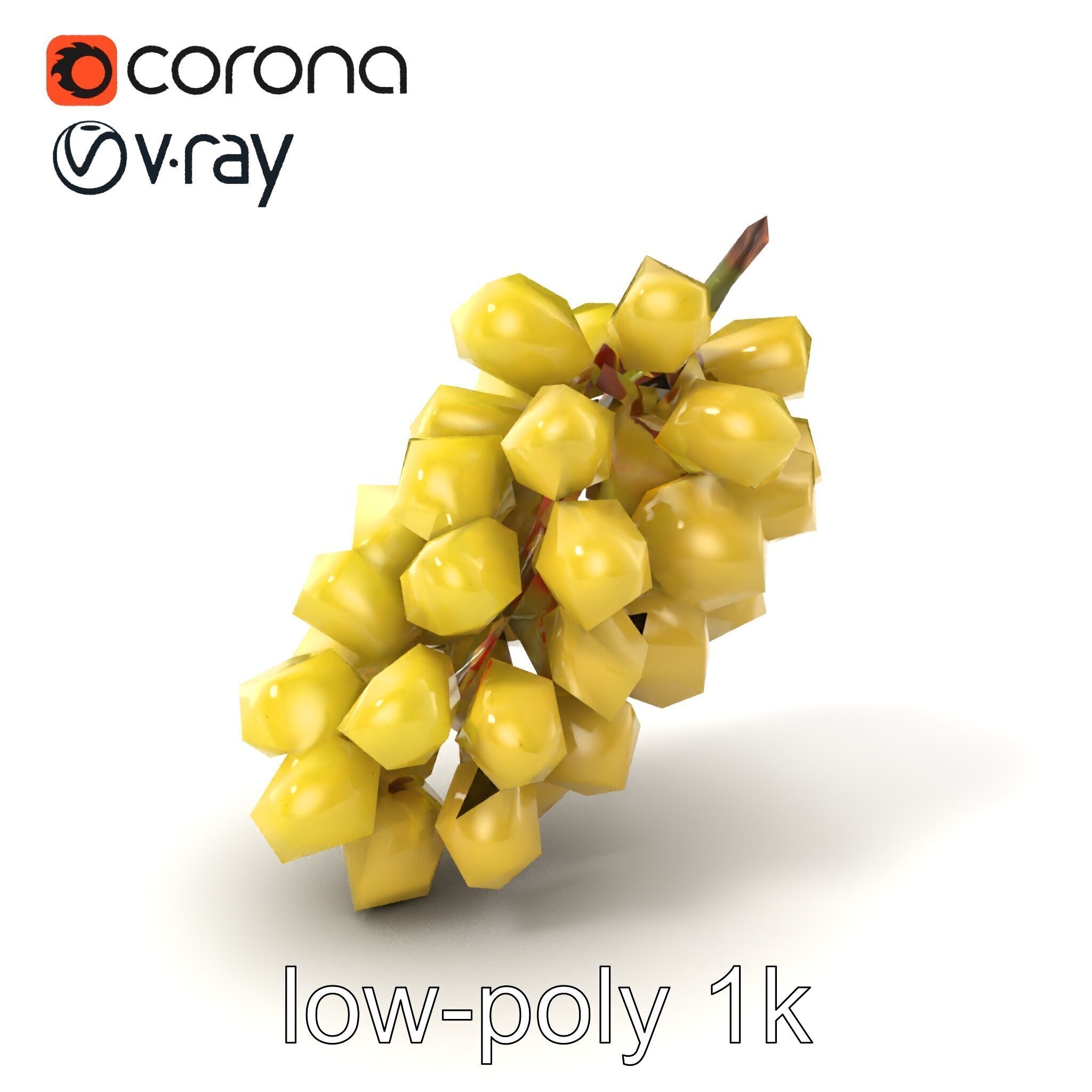 Frosted Grape Bunch Realistic Model Pack Low-poly 3D model_5