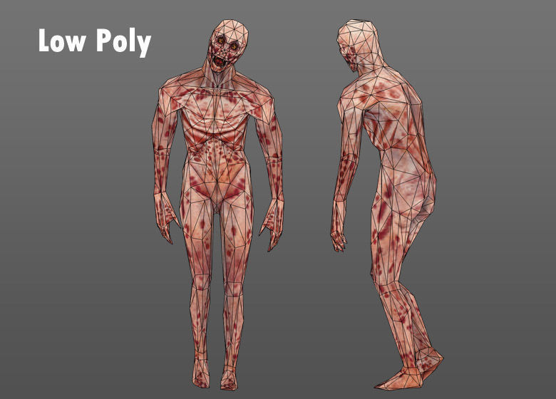 Melty Zombie Low-poly 3D model_5